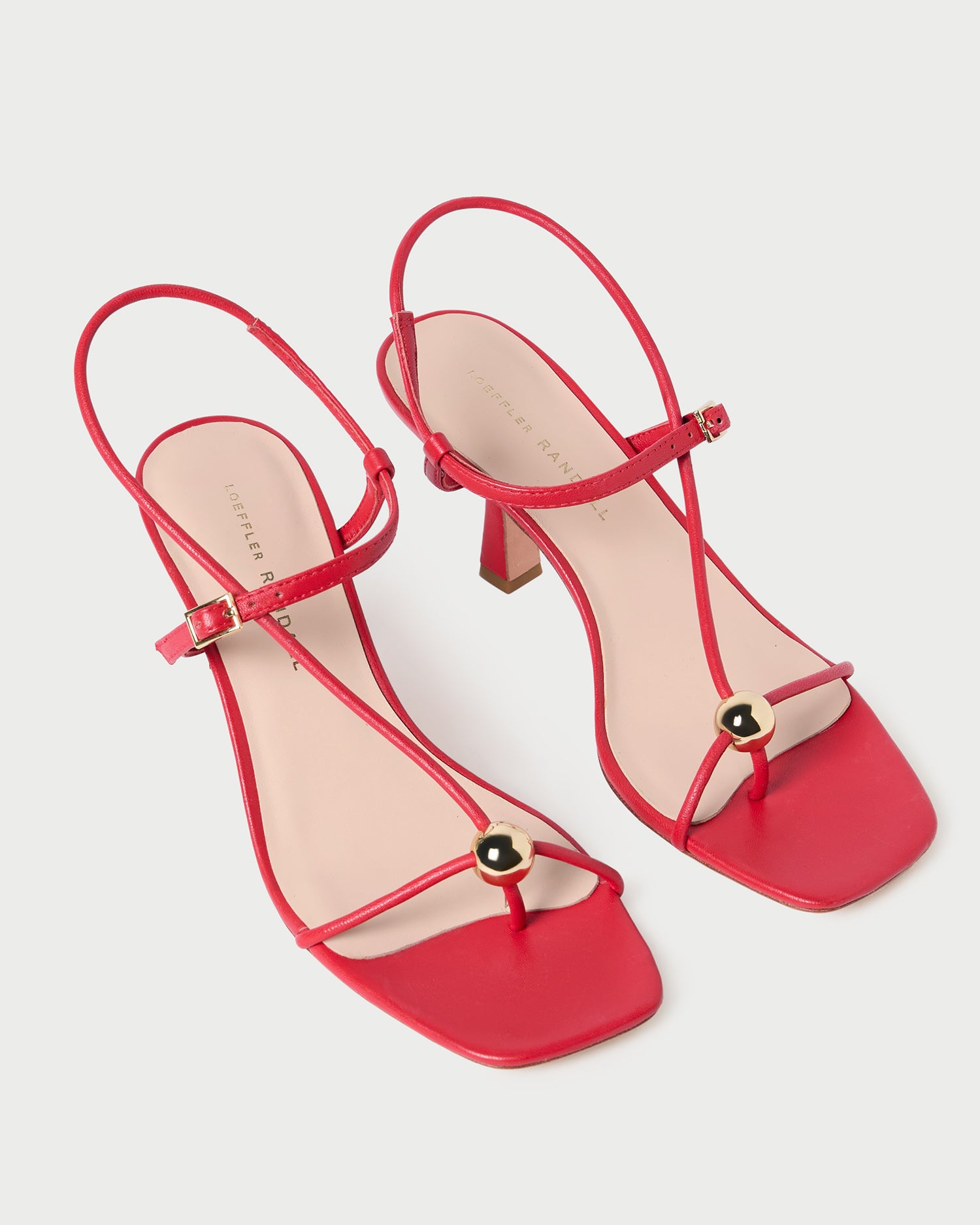 Triana Red Leather Mid Heel Sandals for Women - Comfortable Block Heel Dress Sandals - Perfect for Weddings, Parties & Summer Outfits