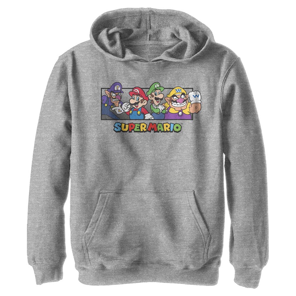 Nintendo Kids Bros Youth Pullover Hoodie - Soft Cotton Hooded Sweatshirt for Boys & Girls | Gaming & Casual Wear for Kids | Perfect for Playdates, School & Family Outings
