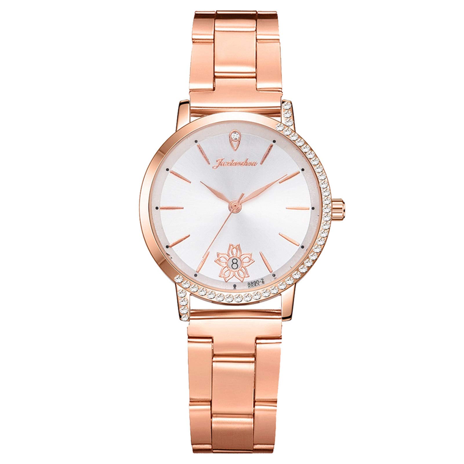 Luxury Rose Gold Women's Watch with Diamonds - Elegant Casual Belt Strap for Ladies - Perfect for Office, Party & Everyday Wear