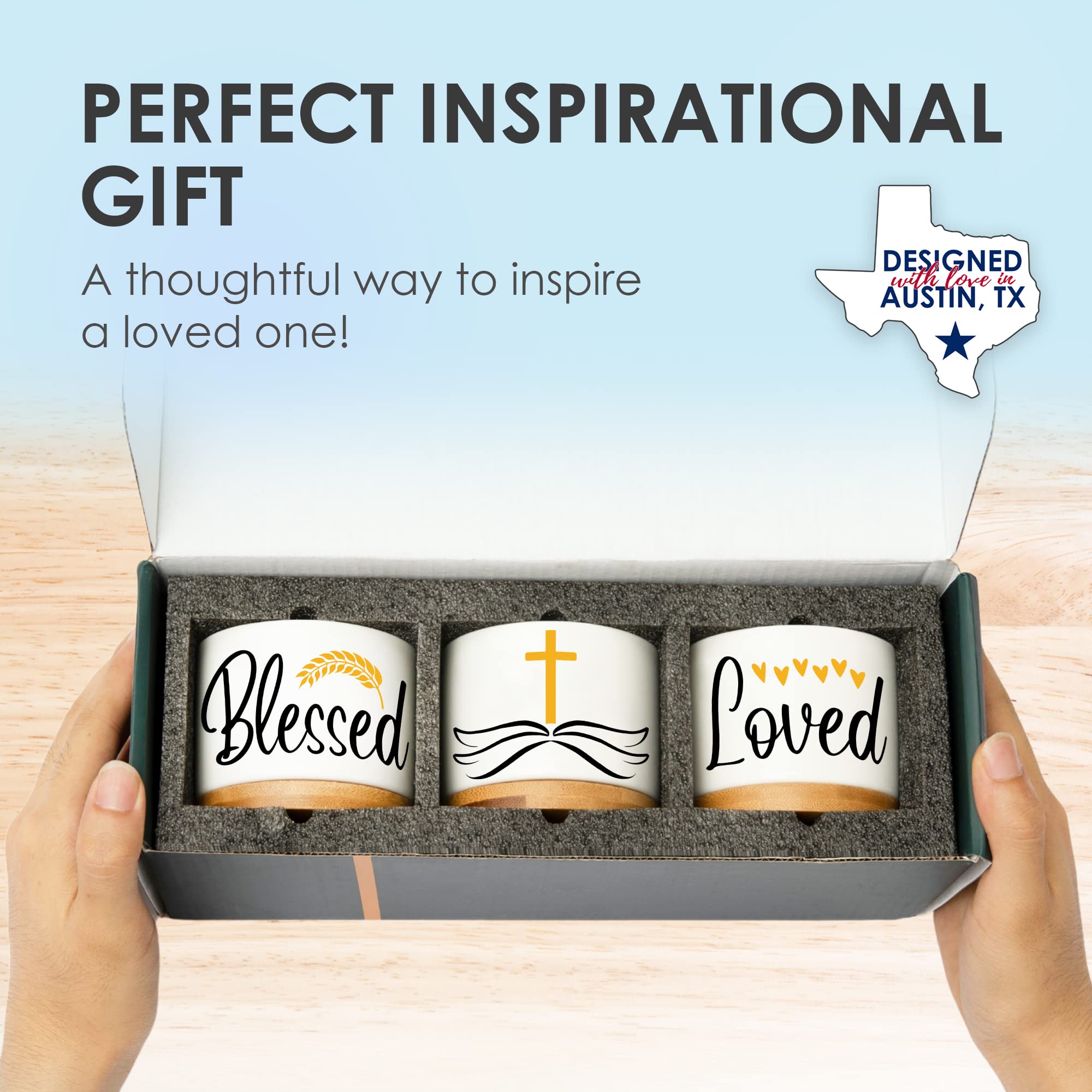 Christian Planters - Religious Gifts for Women & Men, Catholic Home Décor, Spiritual Gifts for Mom - Perfect for Mother's Day, Housewarming & Faith-Based Home Decorating