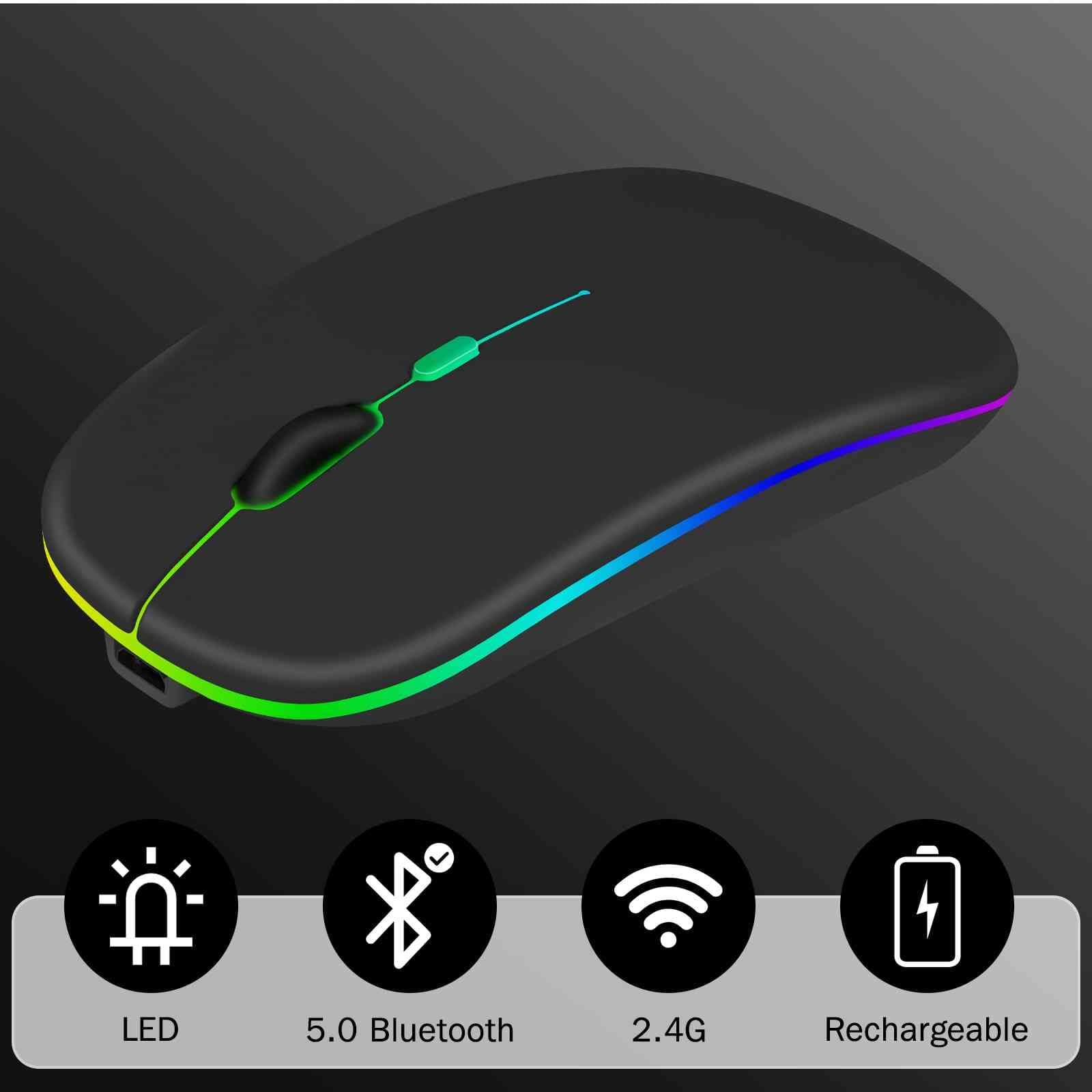 UrbanX Bluetooth Rechargeable Mouse for Dell Latitude E7470 - Wireless RGB LED Baby Pink Mouse for Laptop/PC/Mac/iPad Pro/Tablet/Android - Perfect for Office, Home, and Travel Use