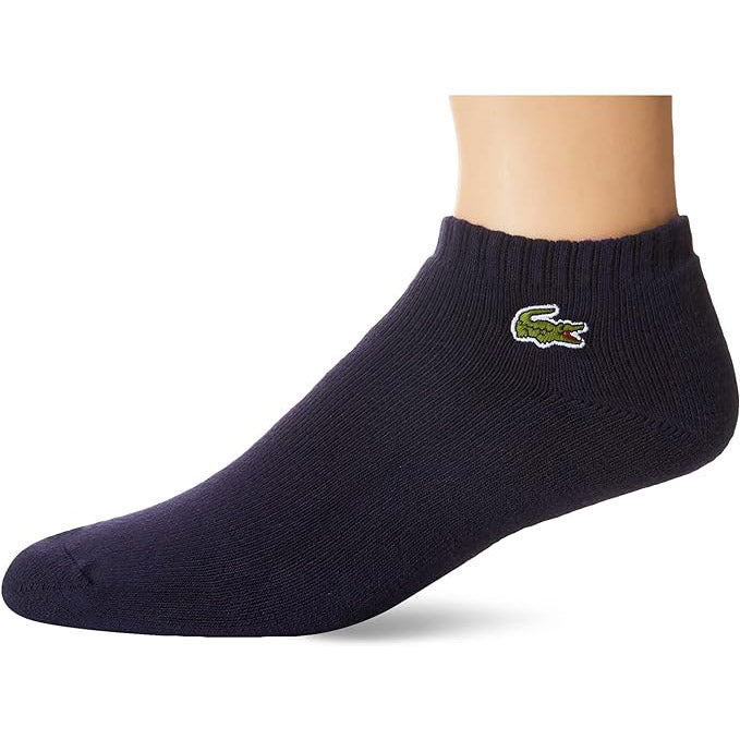 Lacoste Unisex Stretch Cotton Low Cut Socks - Navy Blue & White | Comfortable Casual & Athletic Socks for Men & Women | Perfect for Everyday Wear, Sports & Gifts