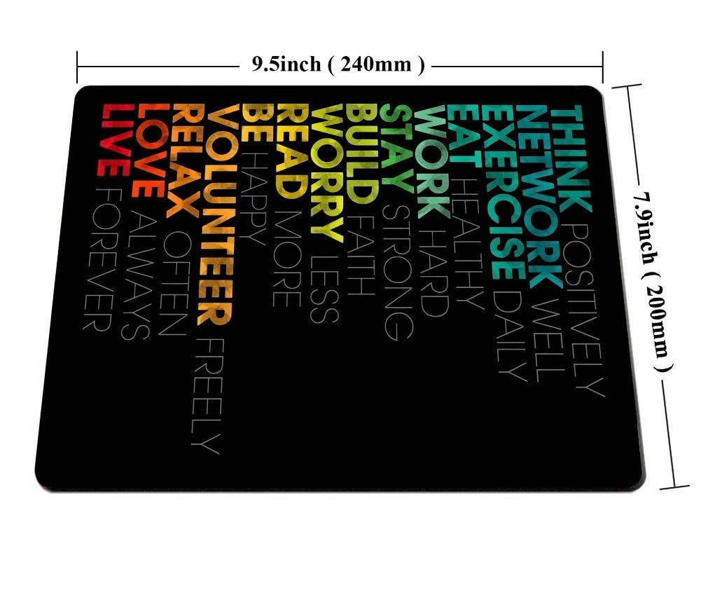 Custom Inspirational Quotes Rectangle Mouse Pad - Non-Slip Gaming Mouse Mat for Office & Home Use - Motivational Desk Accessory for Work, Study & PC Gaming