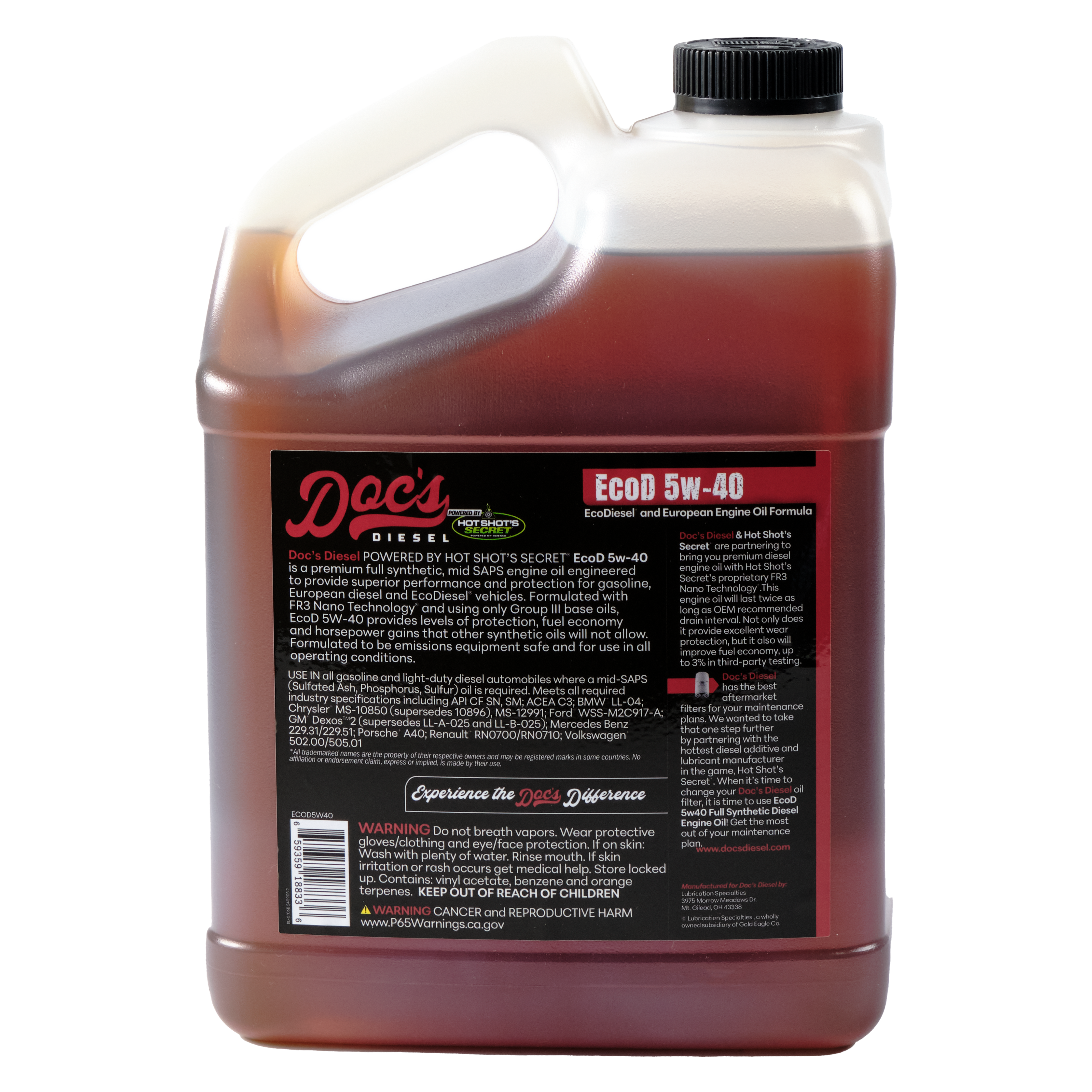 Doc's Diesel 5W-40 Full Synthetic Oil Change Kit for Jeep Wrangler/Gladiator 3.0L & Dodge RAM 1500 3.0L EcoDiesel (2020-2025) - High Performance Engine Protection for Off-Road Adventures & Towing