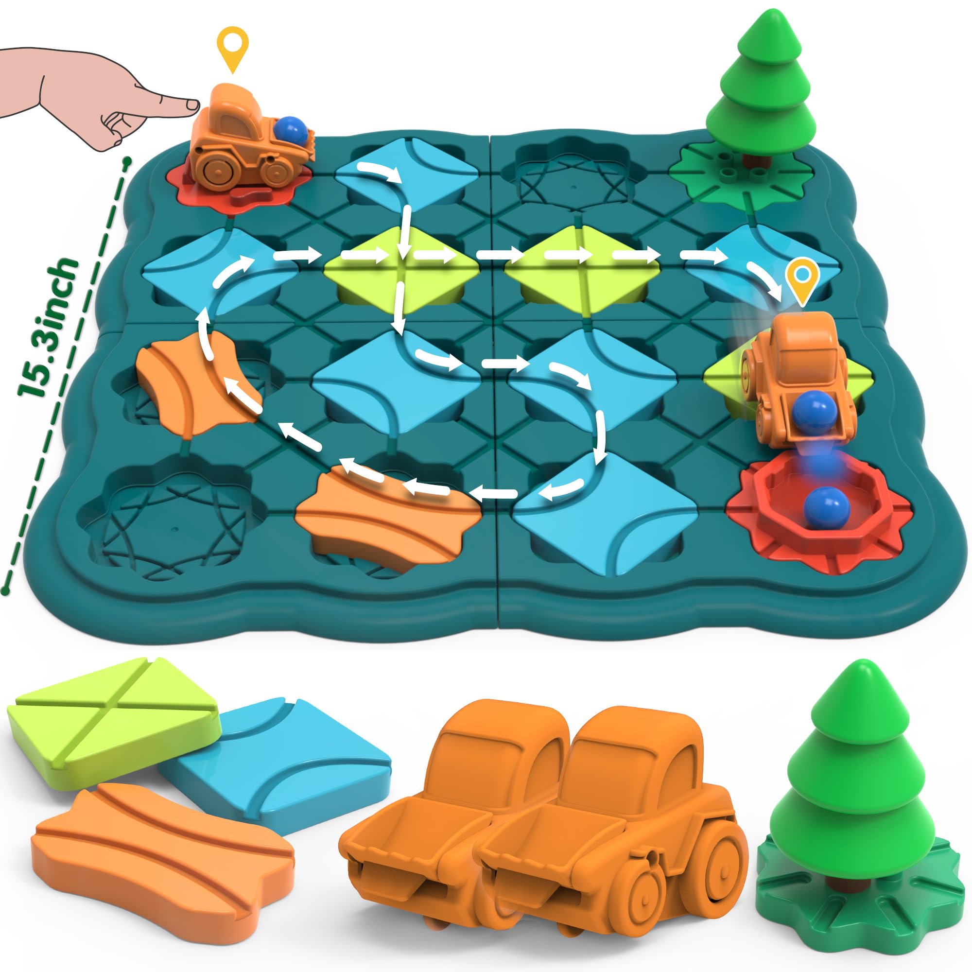 STEM Educational Toys for Kids Ages 4-8 - 30PCS Logic Road Builder Puzzle Board Games, Montessori Learning Brain Teasers for 4 5 6 7 Year Old Boys & Girls | Perfect for Birthday Gifts, Preschool Classroom Activities & Family Game Night
