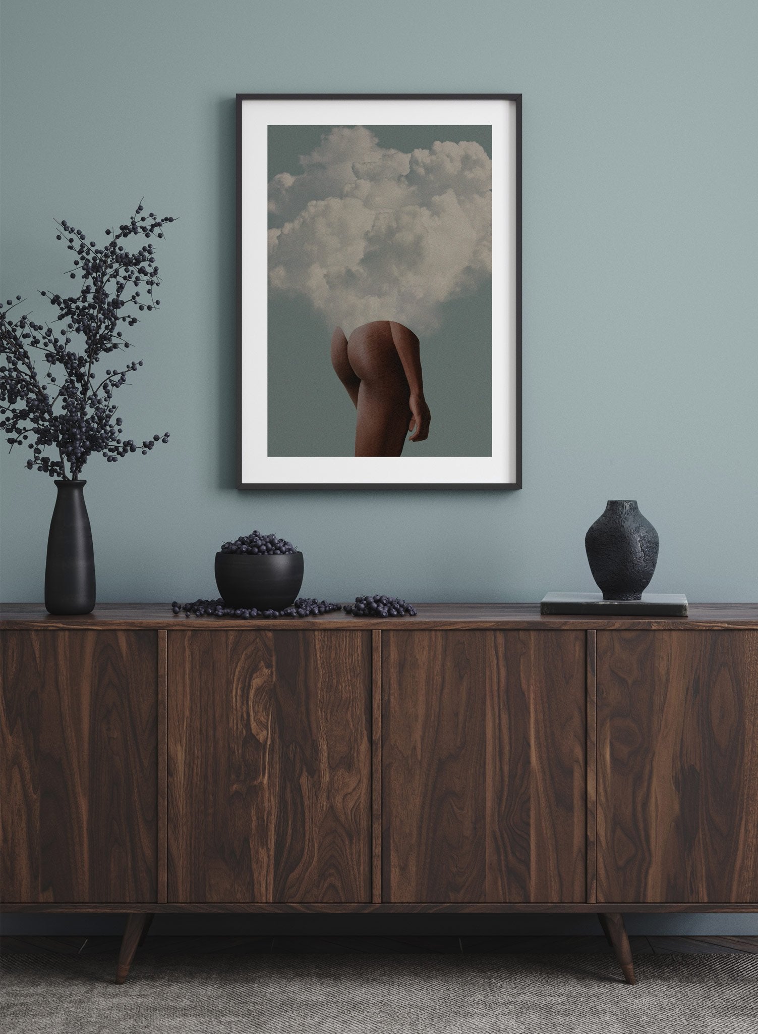 Head in the Clouds Inspirational Wall Art Poster - Motivational Quote Print for Home Office Decor & Bedroom Aesthetic
