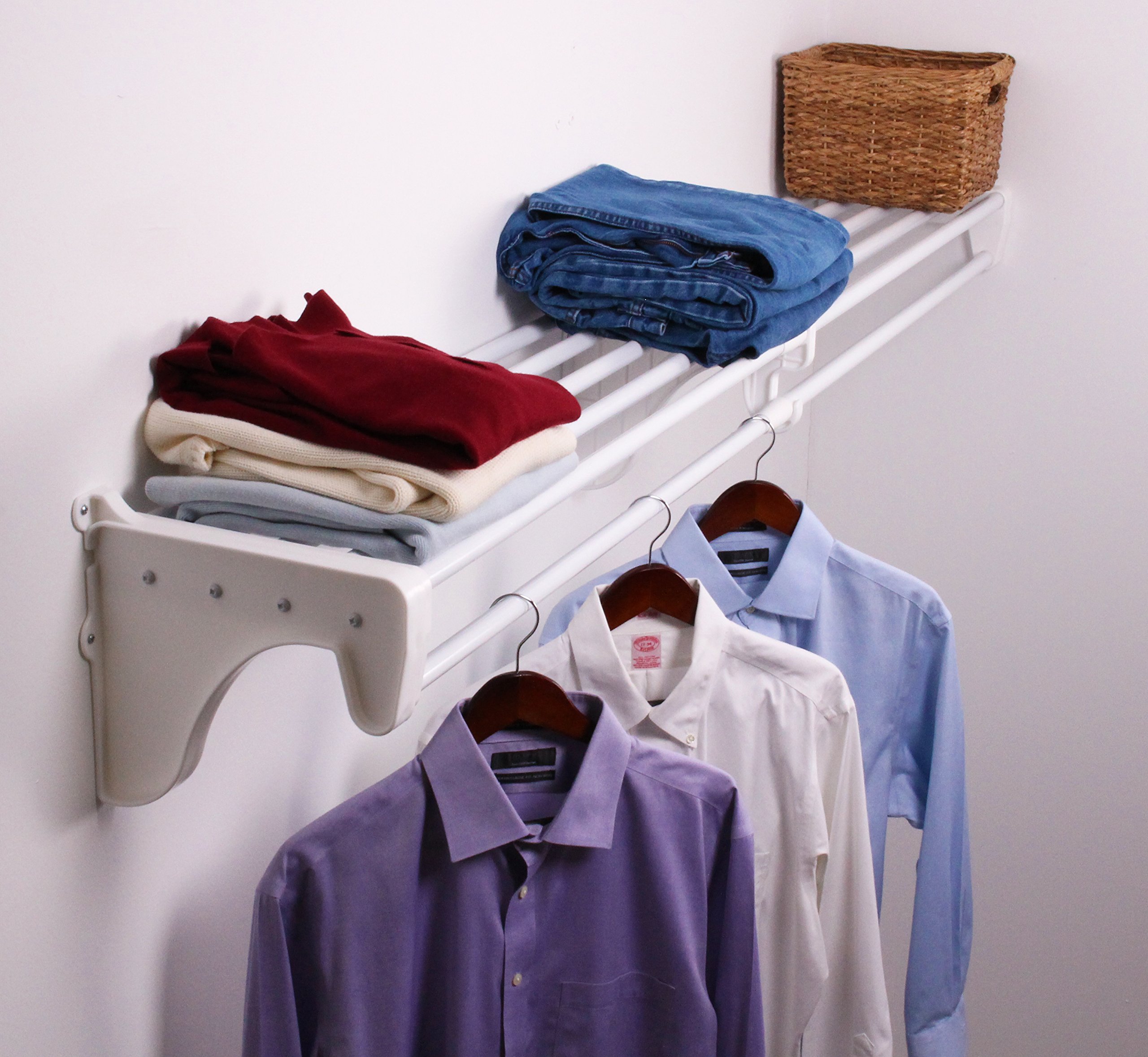 EZ SHELF - Expandable Closet Shelf with Hanging Rod (29
