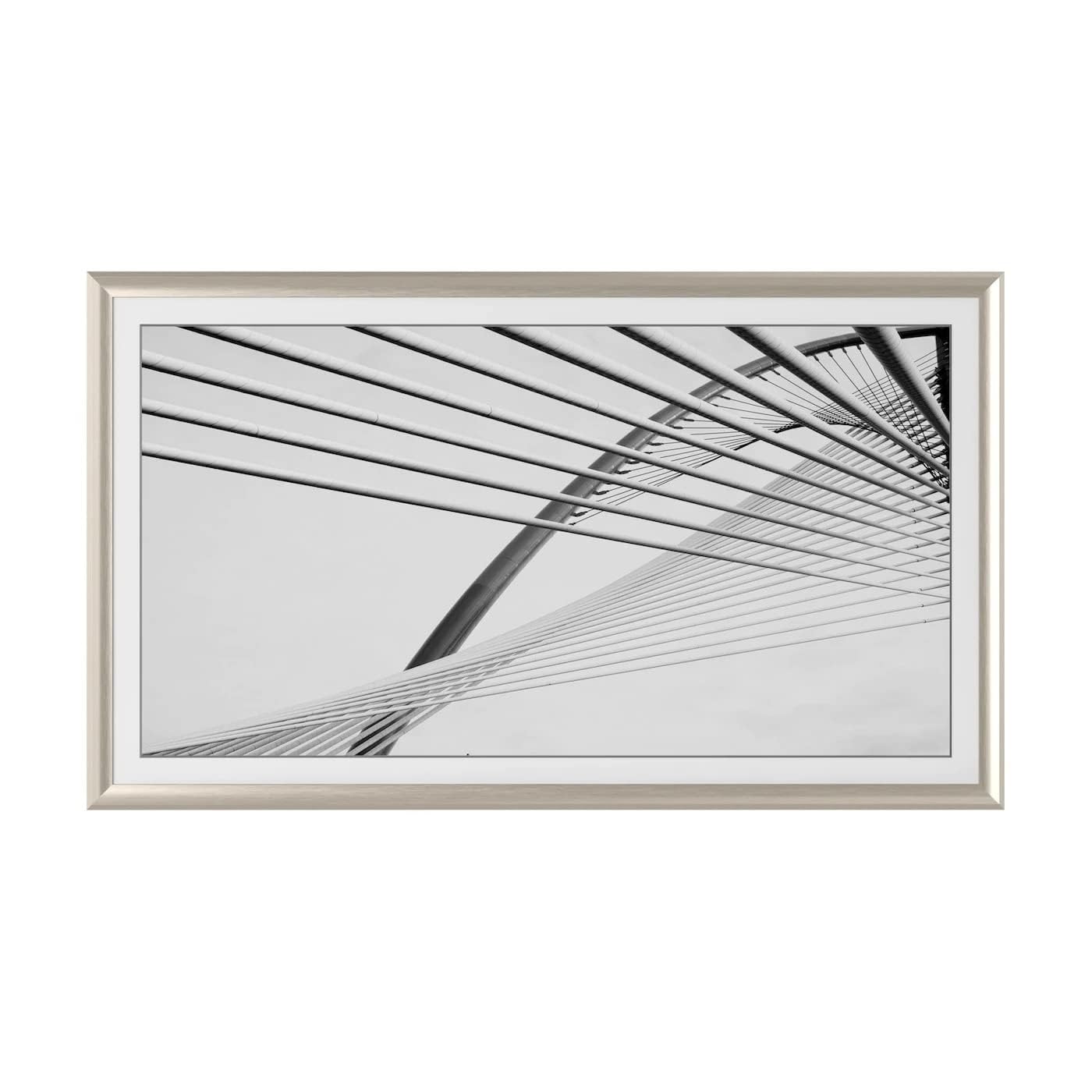 Premium Alloy Prismatic TV Frame - German Silver Bezel for Samsung The Frame TV (55 Inch, Compatible 2021-2025 Models) | Elegant Home Decor for Living Room & Bedroom