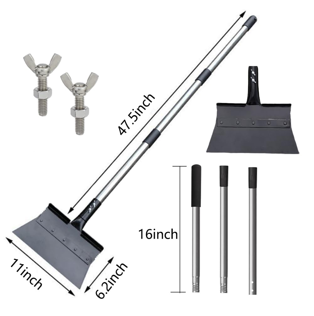 IRISFLY Heavy Duty Long Handle Garden Scraper Shovel - Multi-Purpose Cleaning Tool for Landscaping, Farm Weeding & Outdoor Camping | Durable Gardening Tool for Yard Work, Soil Removal & Camping Maintenance