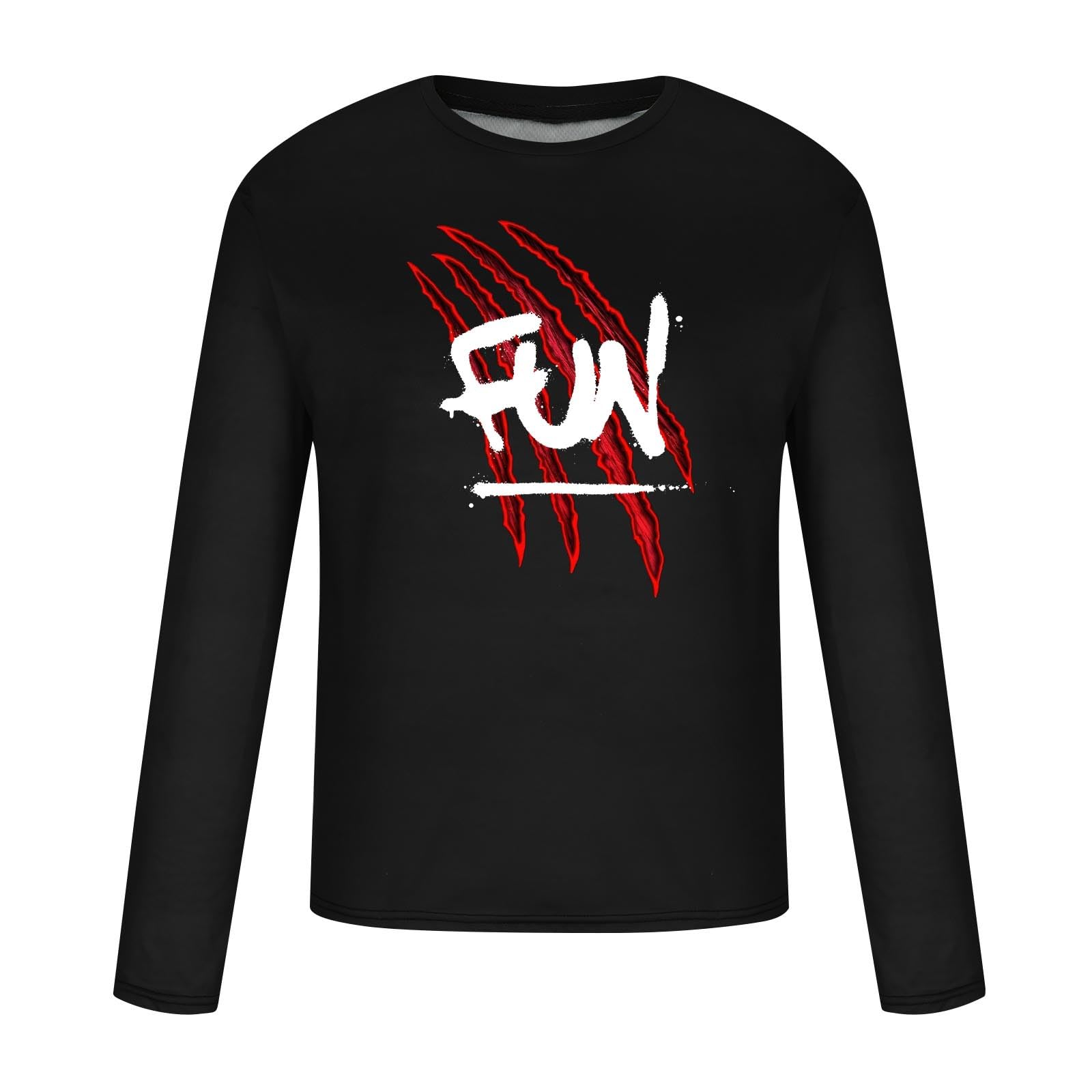 Men's Halloween Long Sleeve T-Shirt - Bloody Graphic Novelty Streetwear Top for Costume Parties & Spooky Events | Funny Horror Theme Shirt