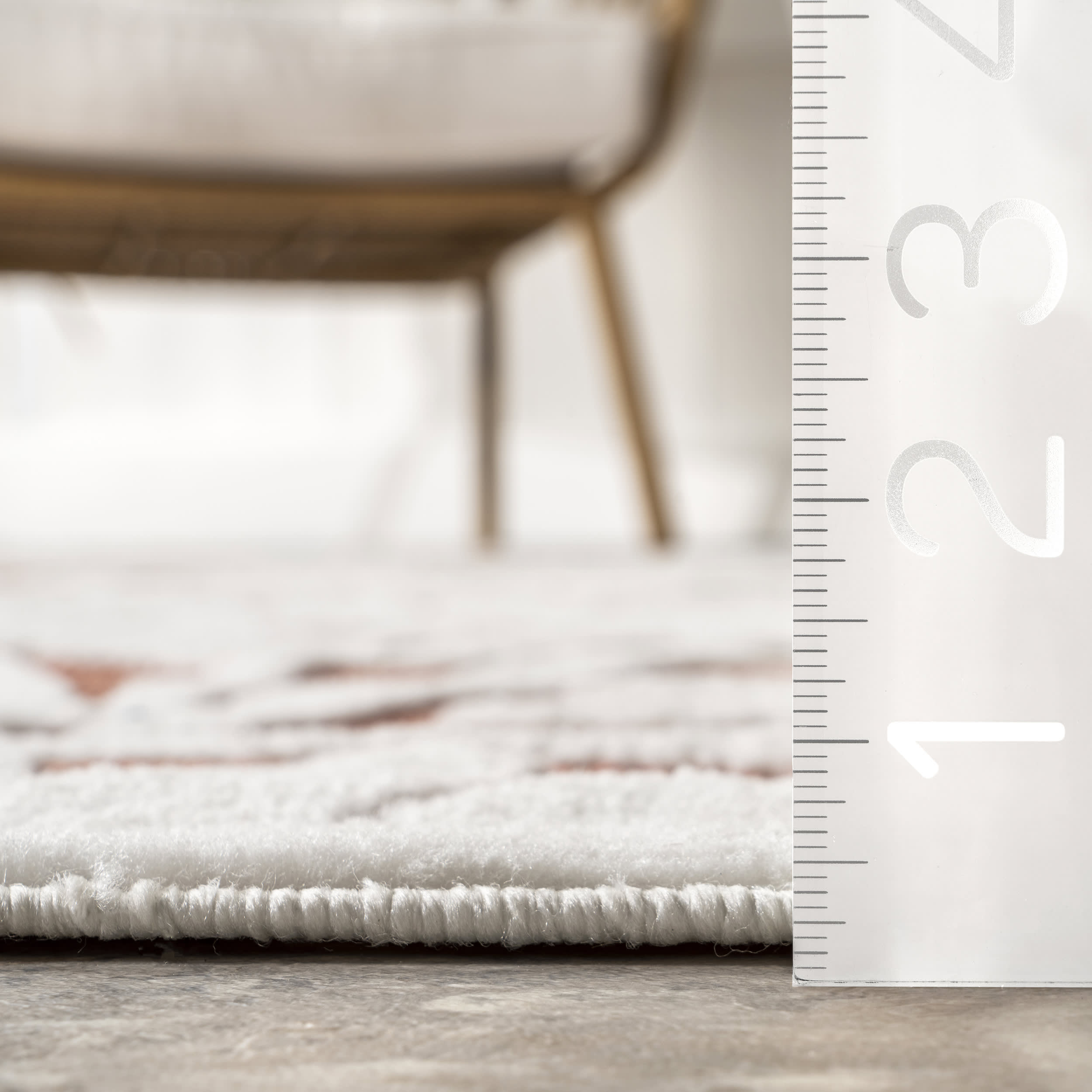 Annis Anthemion Indoor Outdoor Rug - Brick Red Non-Slip Area Rug for Living Room, Bedroom, Patio - Durable & Stylish Home Decor Carpet