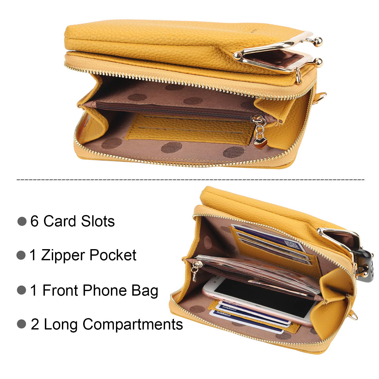 Yixuan Women's Crossbody Phone Wallet Bag - Small Adjustable Shoulder Purse with Card Holder - Perfect for Travel, Shopping & Everyday Use