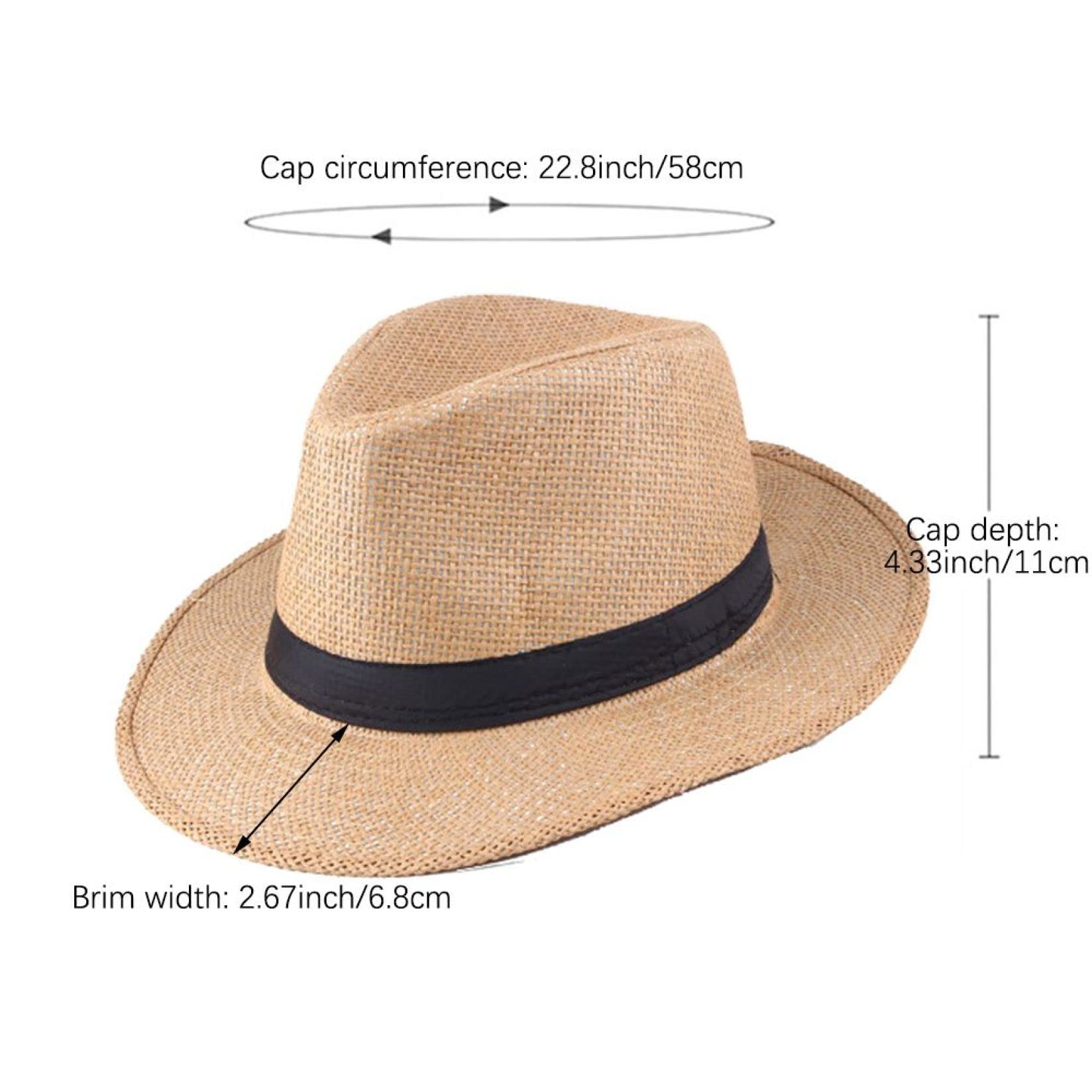 Stylish Wide Brim Straw Panama Hat for Men - Summer Beach Sun Hat with Black Ribbon - Perfect for Vacations, Outdoor Activities & Fashion Accessories