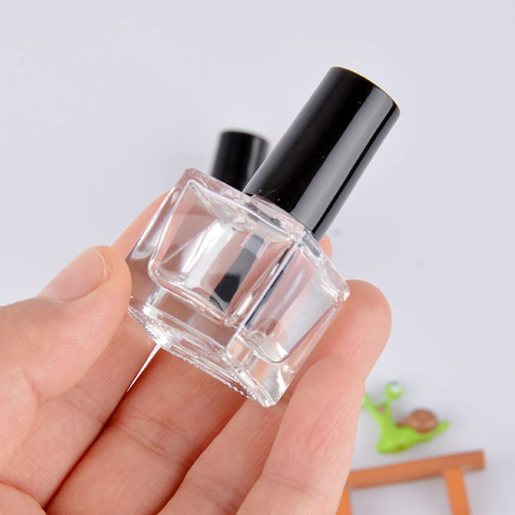 FOMIYES 20pcs Empty Glass Nail Polish Bottles with Lids & Brushes - Refillable Containers for DIY Nail Art, Terrarium, Sample Storage - Durable Plastic ABS Manicure Tools for Professional & Home Use