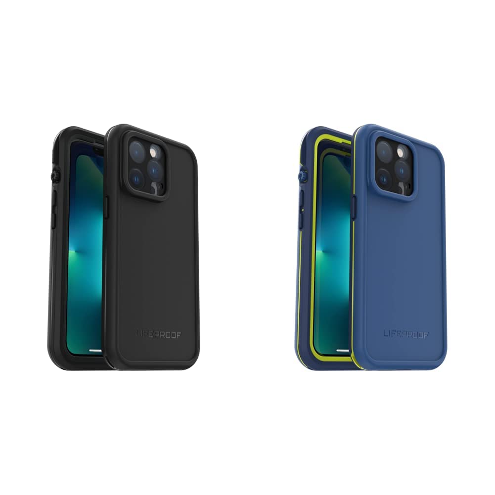 LifeProof FRE Series Waterproof Case for iPhone 13 Pro - Shockproof & Dustproof Protection (Black/Onward Blue) | Perfect for Outdoor Adventures, Swimming & Extreme Sports