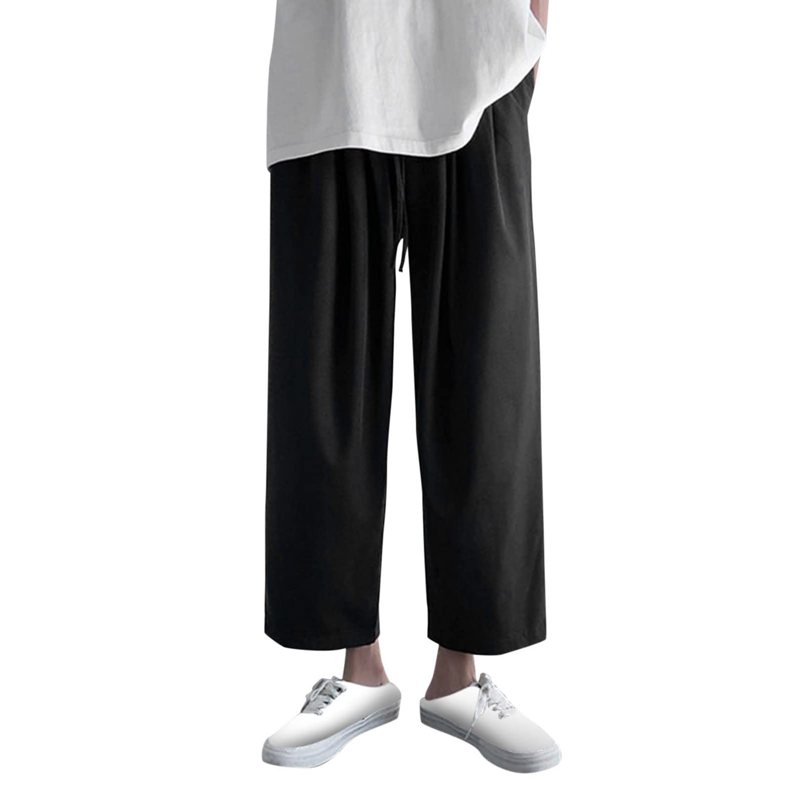 Men's Wide Leg Straight Pants - Oversized Comfortable Trousers for Casual & Business Wear | Fashionable Nine-Panel Design for Everyday Outfits & Office Looks