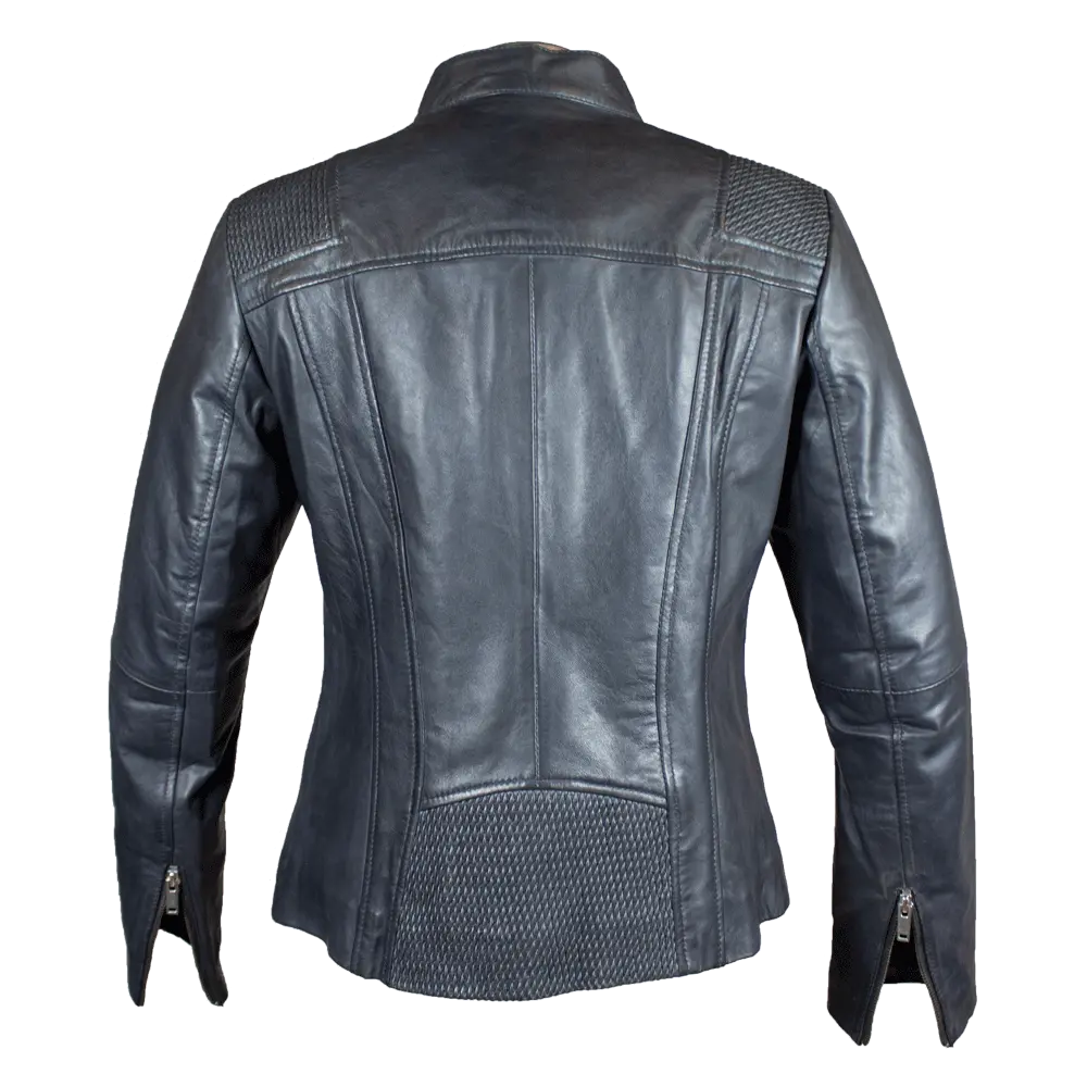 BOL Women's Basket Weave Accent Leather Jacket - Stylish Faux Leather Moto Jacket for Women, Fashionable Outerwear for Fall & Winter - Perfect for Casual Outings, Date Nights & Office Wear