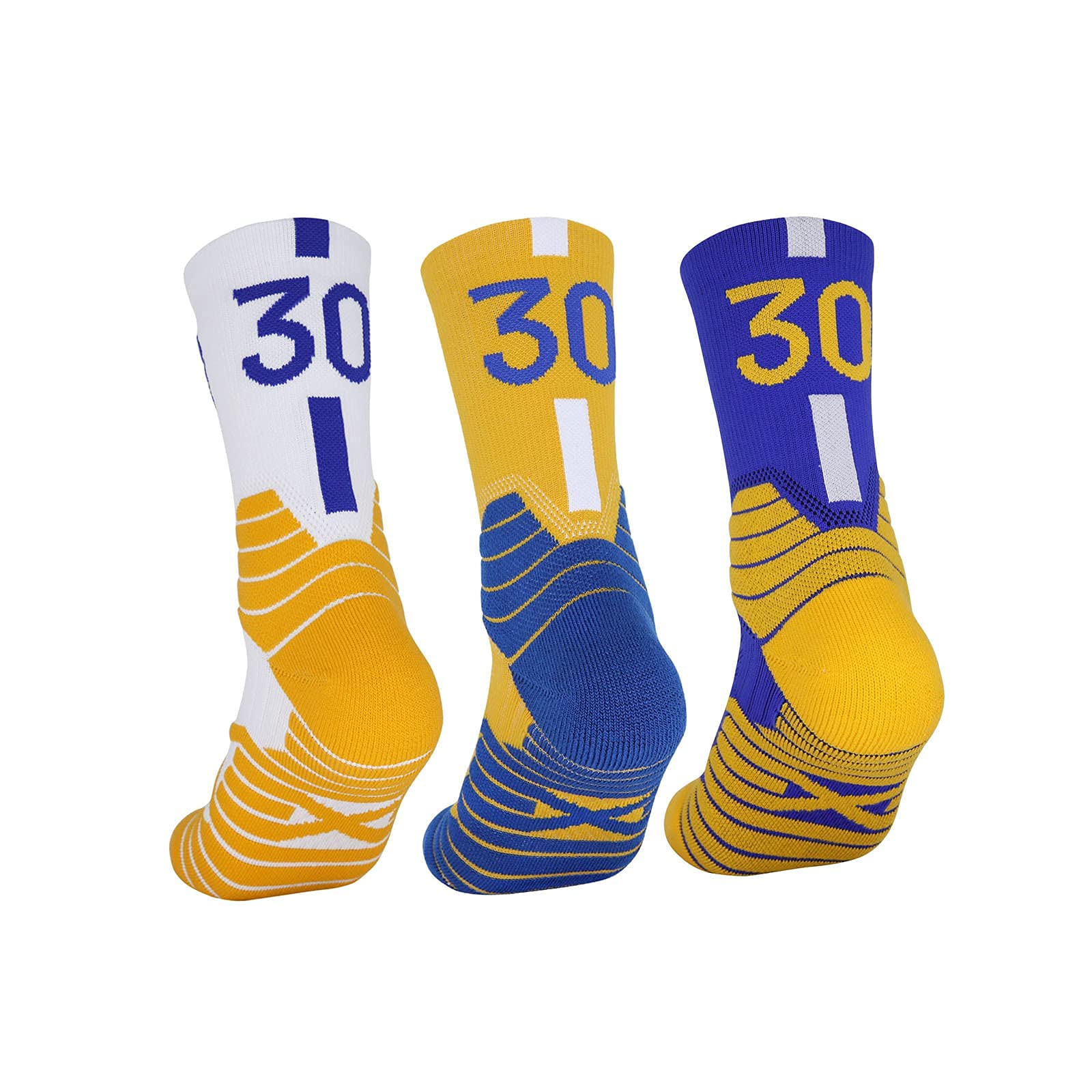 3 Pairs Basketball Socks for Men - Breathable Athletic Socks with 3D Ankle Support & Compression Cushion - Perfect for Sports, Running, Gym Workouts and Basketball Games
