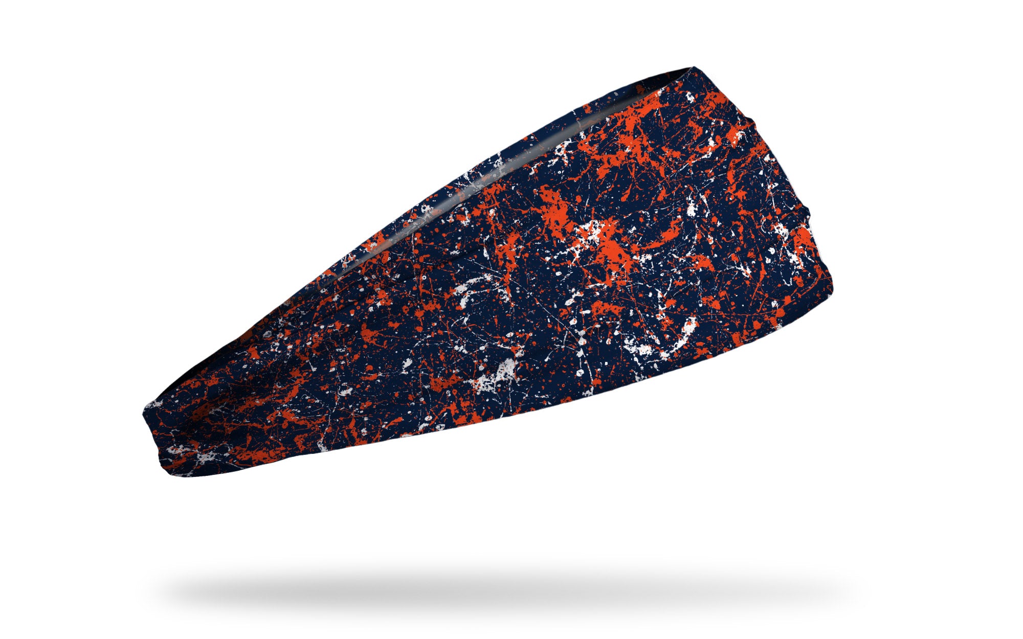 Big Bang Lite Headband - Navy, Orange & White Splatter Design - Perfect for Running, Yoga & Sports Activities