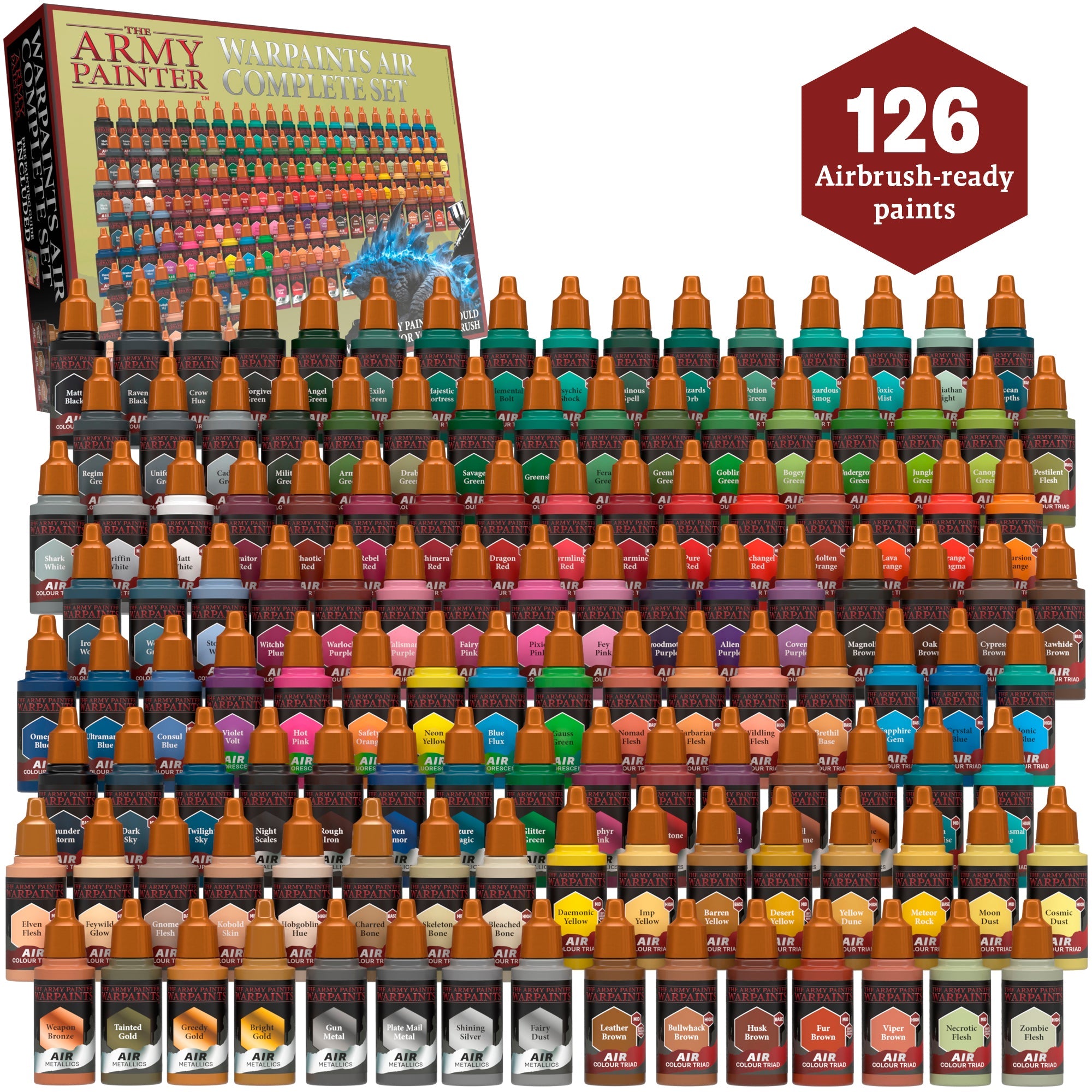 Warpaints Air Complete Set - Professional Airbrush Makeup Kit for Cosplay, Halloween & SFX - Perfect for Artists, Beginners & DIY Costume Design
