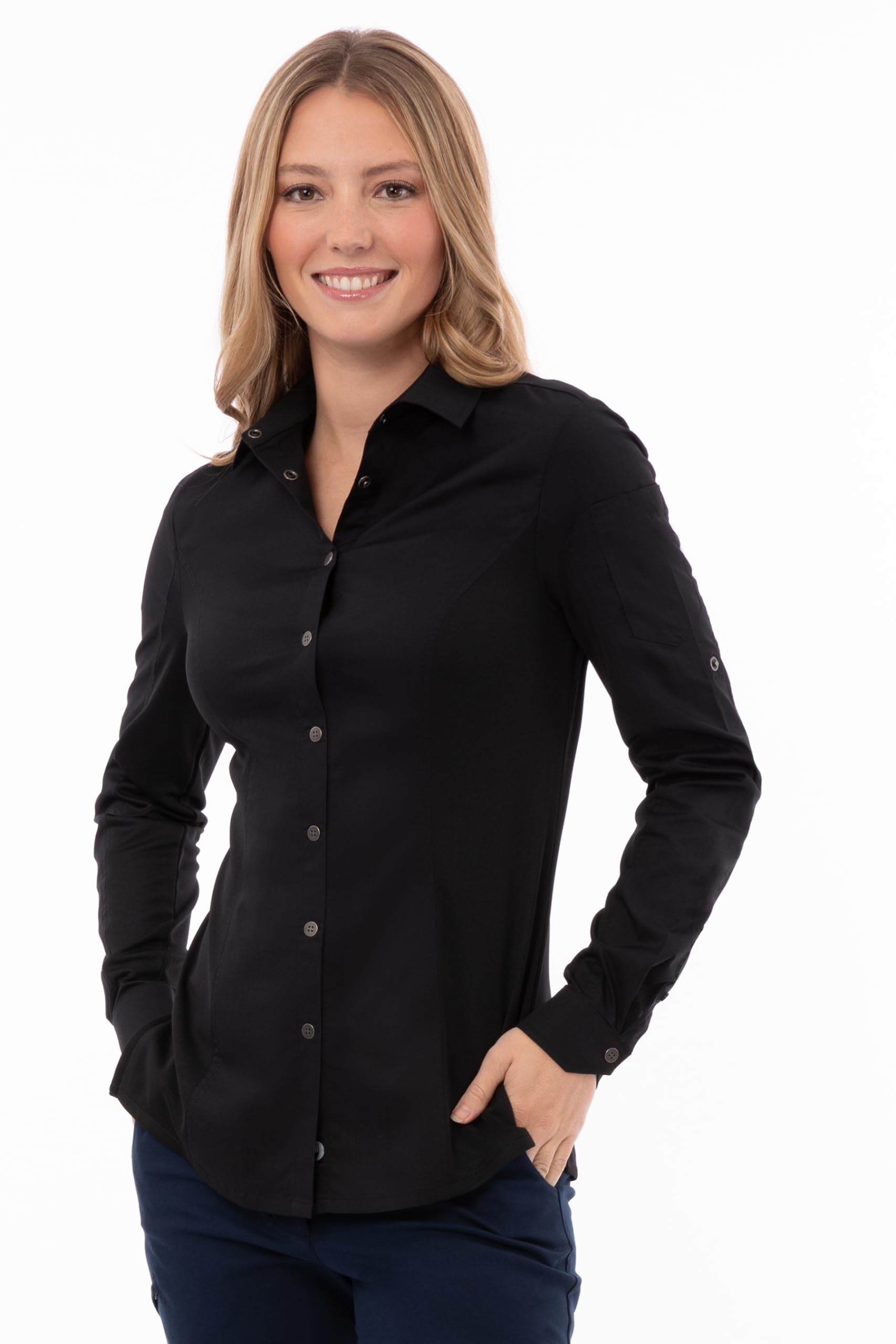 Chef Works Women's Seville Breathable Mesh Panel Chef Shirt - Perfect for Professional Kitchens, Cooking Classes & Food Service