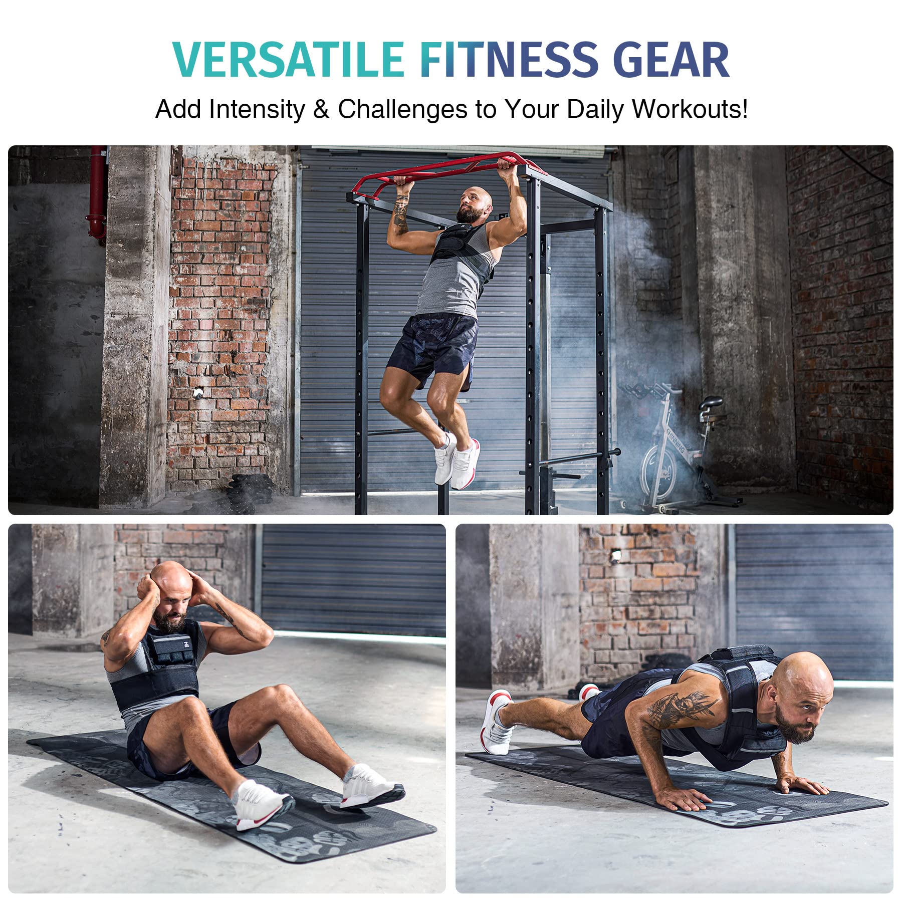 ZELUS Adjustable Weighted Vest 23lb/30lb/60lb for Men - Strength Training, Cardio Workouts & Weight Loss - Perfect for Home Gym, Running & Fitness Training