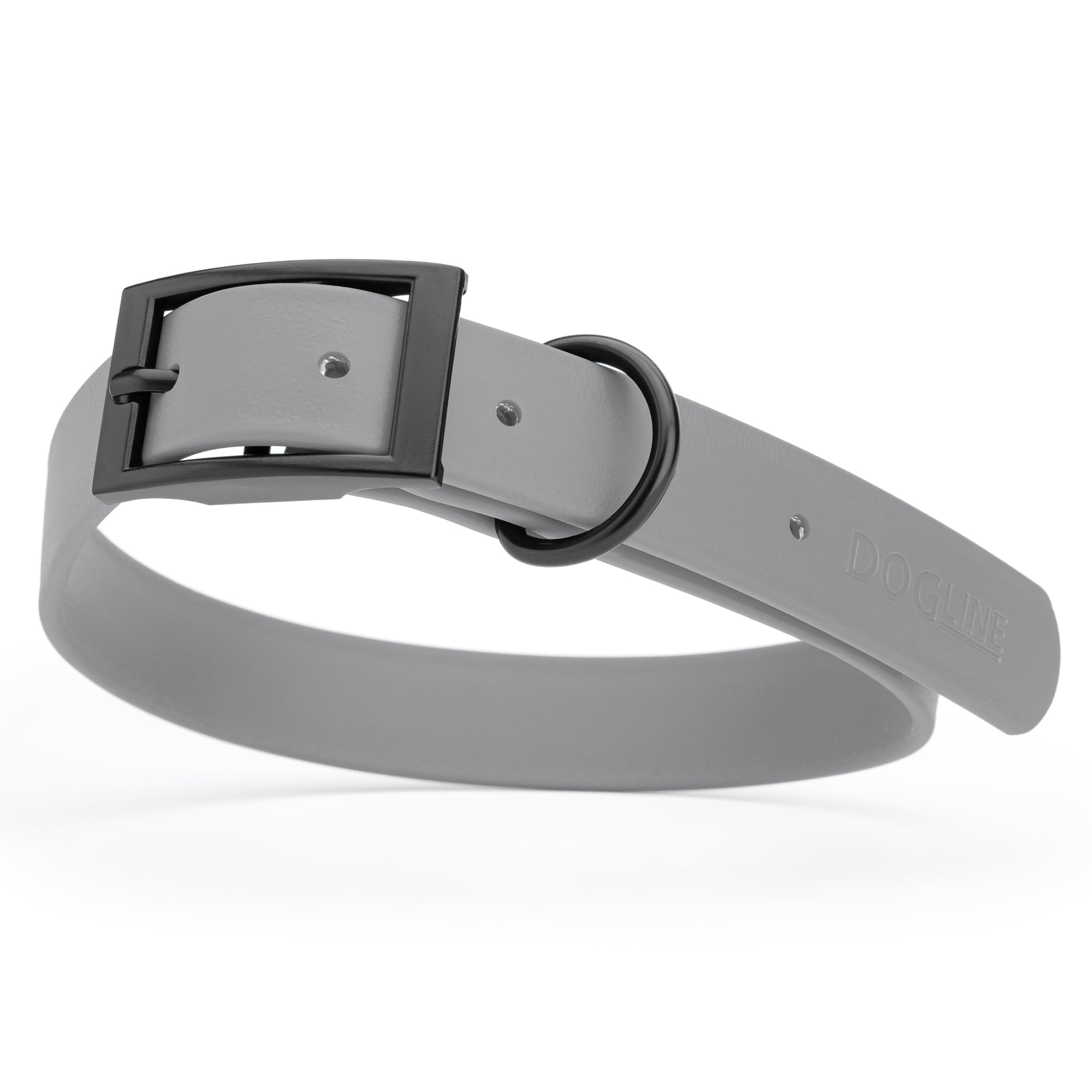 Premium Waterproof Biothane Dog Collar - Strong Coated Nylon Webbing with Black Hardware | Odor-Proof, Easy to Clean & Durable | Fits Small, Medium & Large Dogs (Battleship Gray) | Perfect for Outdoor Adventures, Swimming & Daily Walks