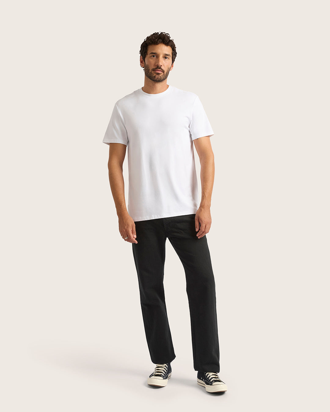 Classic Men's Crew Neck T-Shirt - White | Comfortable Cotton Tee for Casual Wear, Gym & Everyday Outfits