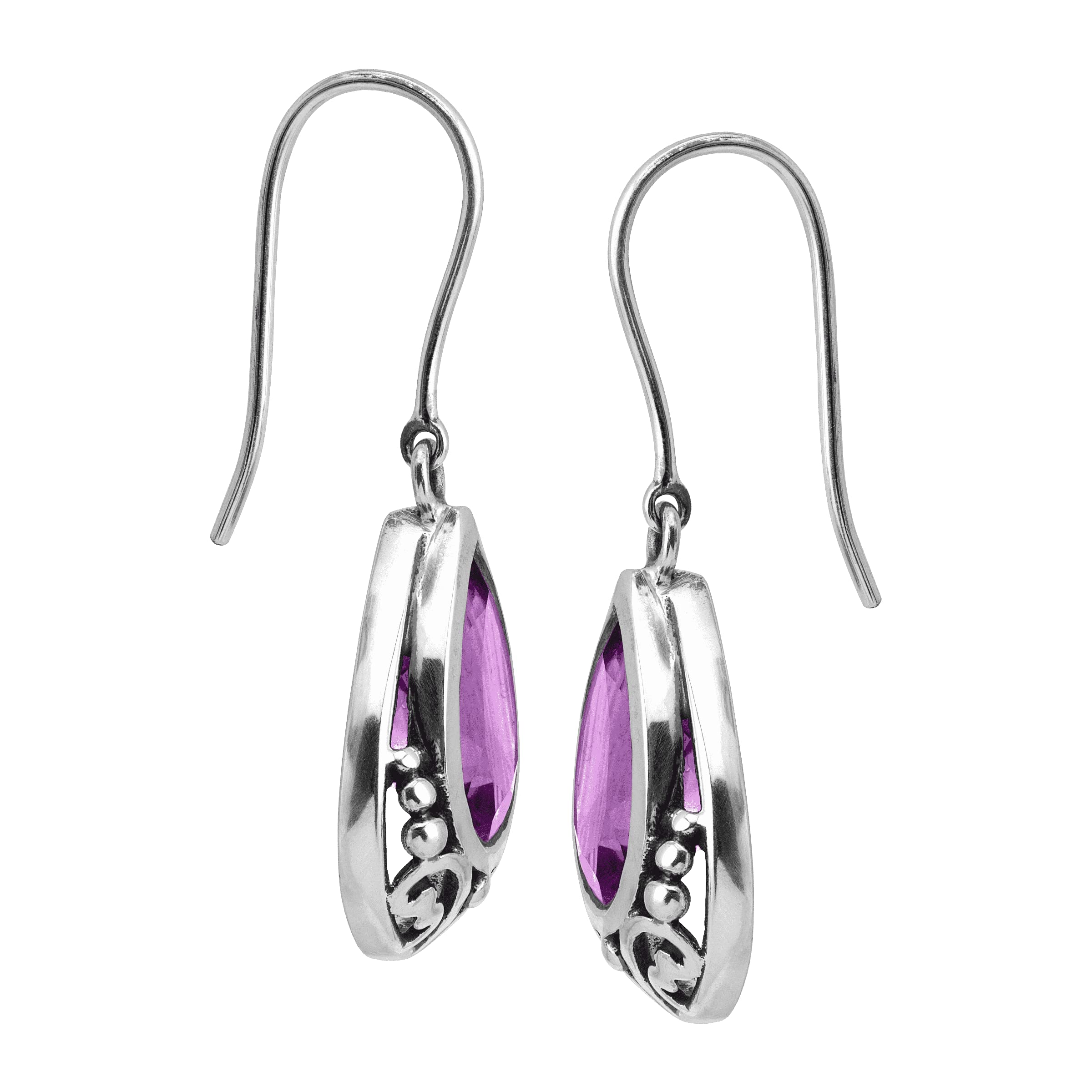 Silpada 'Thistle' Natural Amethyst Sterling Silver Drop Earrings for Women | Elegant Dangle Jewelry for Parties, Weddings & Special Occasions