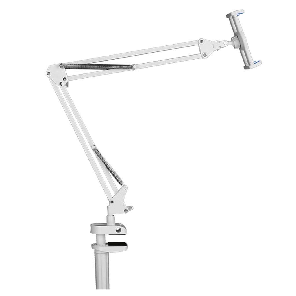 Multi-Function Adjustable Bedside Cantilever Phone Holder - Universal Stand for iPhone, Android Smartphones & Tablets - Perfect for Dorm, Office & Live Streaming (White)