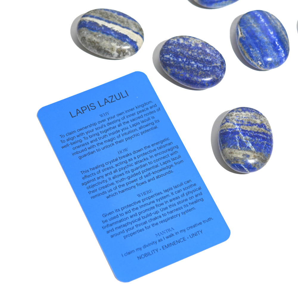 Lapis Lazuli Palm Stone - Natural Healing Crystal for Meditation, Stress Relief & Chakra Balancing | Perfect for Yoga, Reiki & Spiritual Practices