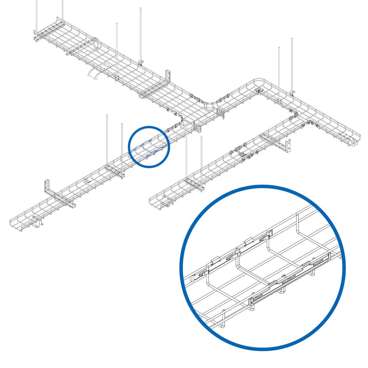 Tripp Lite Fast Docking Coupler Bar for Wire Mesh Cable Trays - 50 Pack Bulk (SRWBTLCPLRBR) - Ideal for Data Center, Server Room & Industrial Cable Management