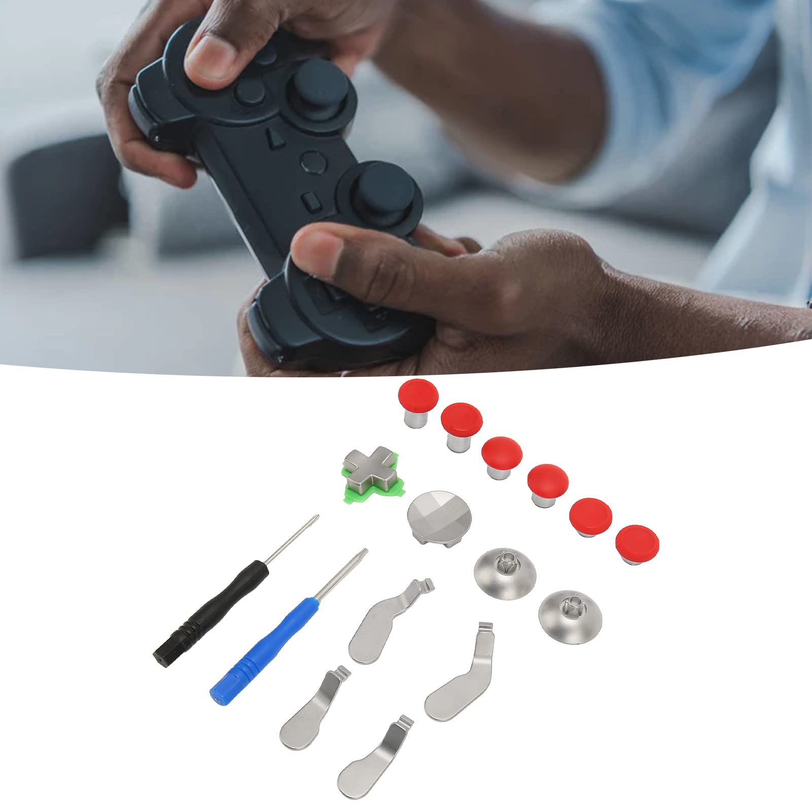 Metal Key Paddle Set for Gaming Controller - Reduce Fatigue (Red) - Perfect for FPS & Racing Games
