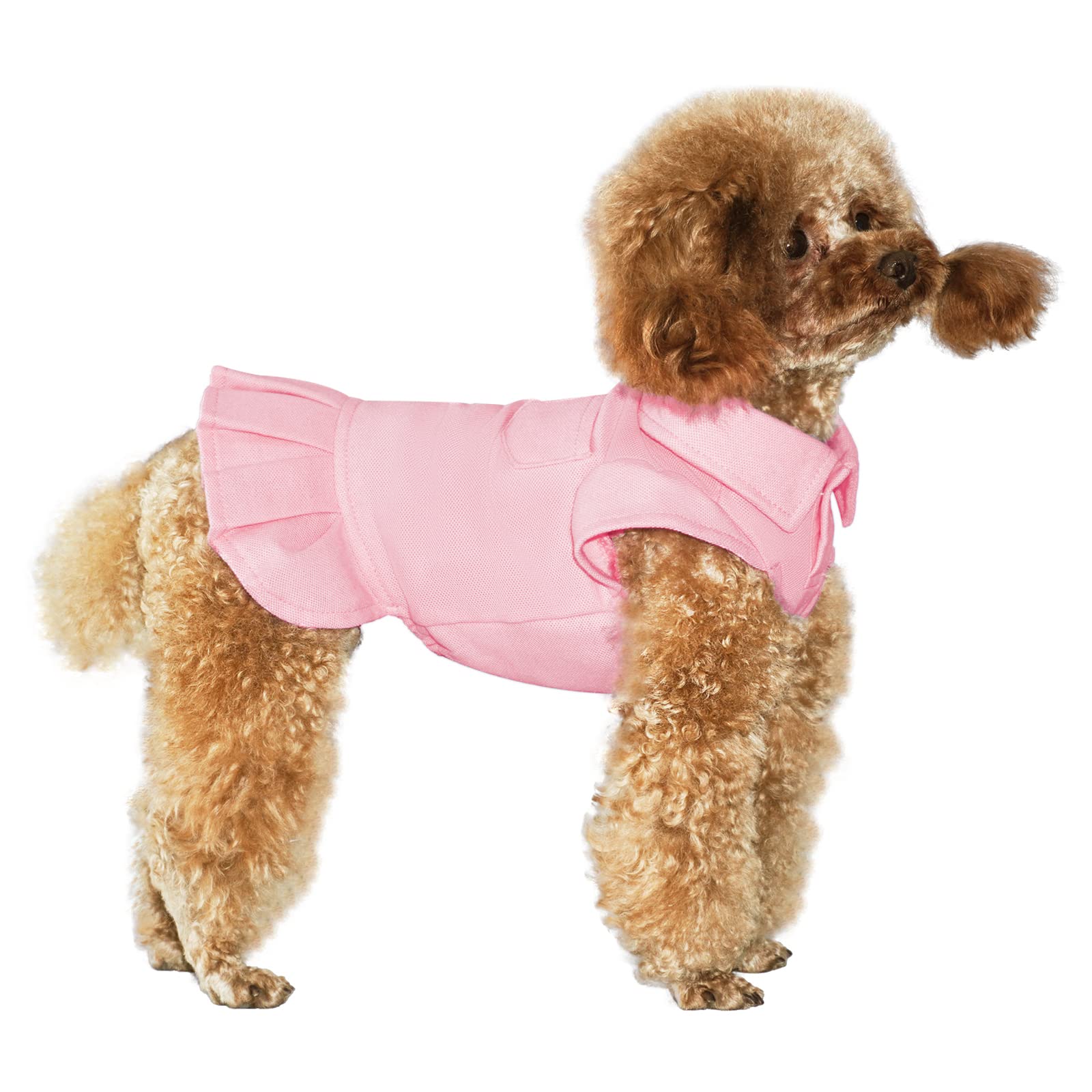 Topkins Dog Lapel Dress - Pink XL Pet Sundress with Pleated Hem for Small Dogs | Cute Puppy Sports Dress for Spring & Autumn Outings | Perfect for Walks, Parties & Photo Shoots