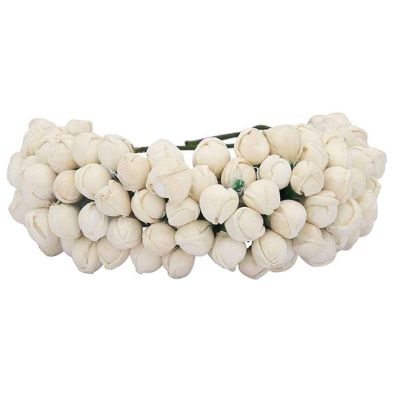 CHANDERKASH White Mogra Hair Clip for Women - Handmade Floral Gajra Hair Accessory | Perfect for Weddings, Parties & Traditional Indian Outfits
