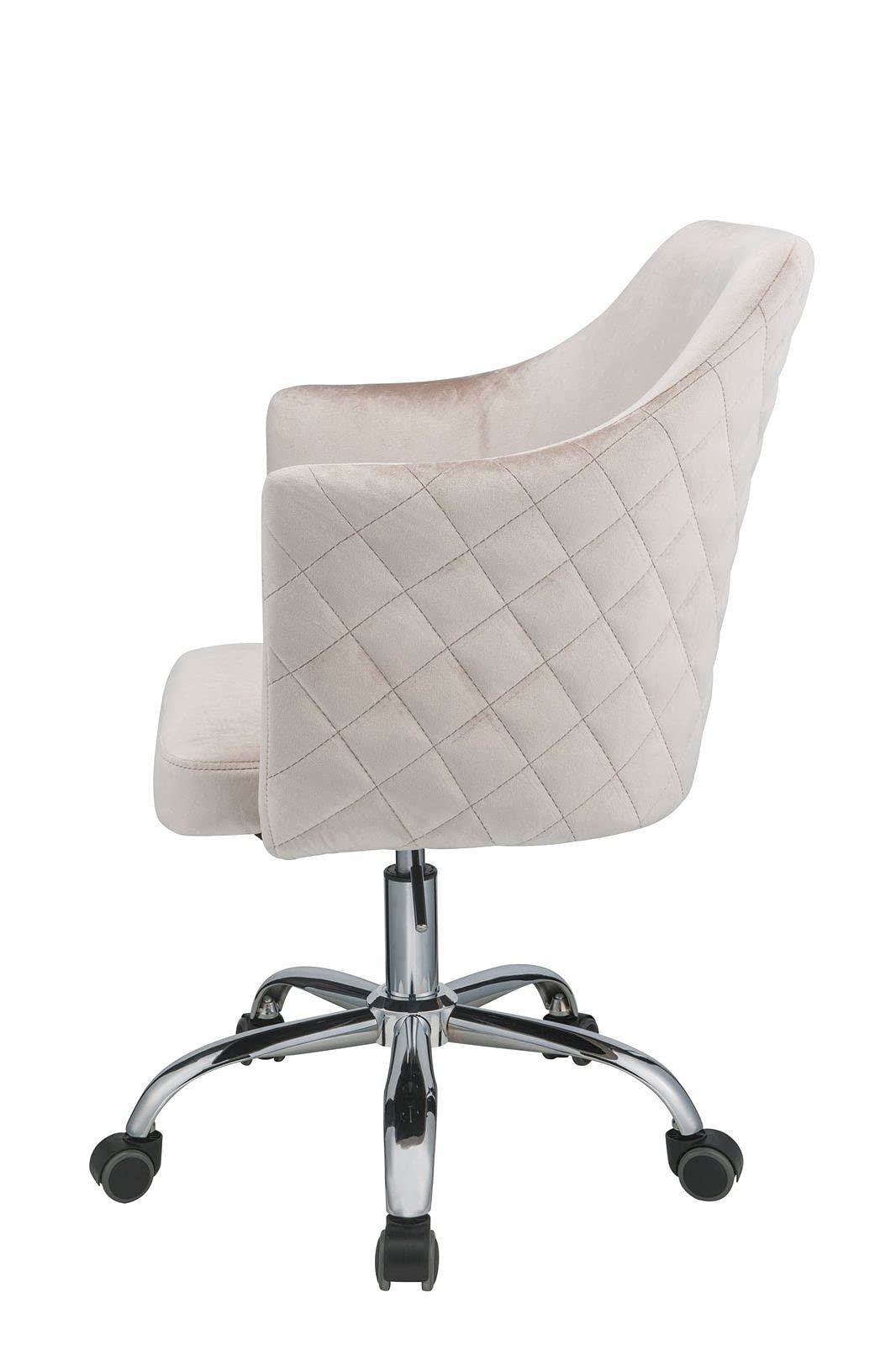 Velvet Vanity Chair with High Back - Diamond Tufted Office Bucket Chair for Bedroom & Living Room, 360° Swivel Desk Chair - Perfect for Makeup, Dressing Table & Home Office Workspace