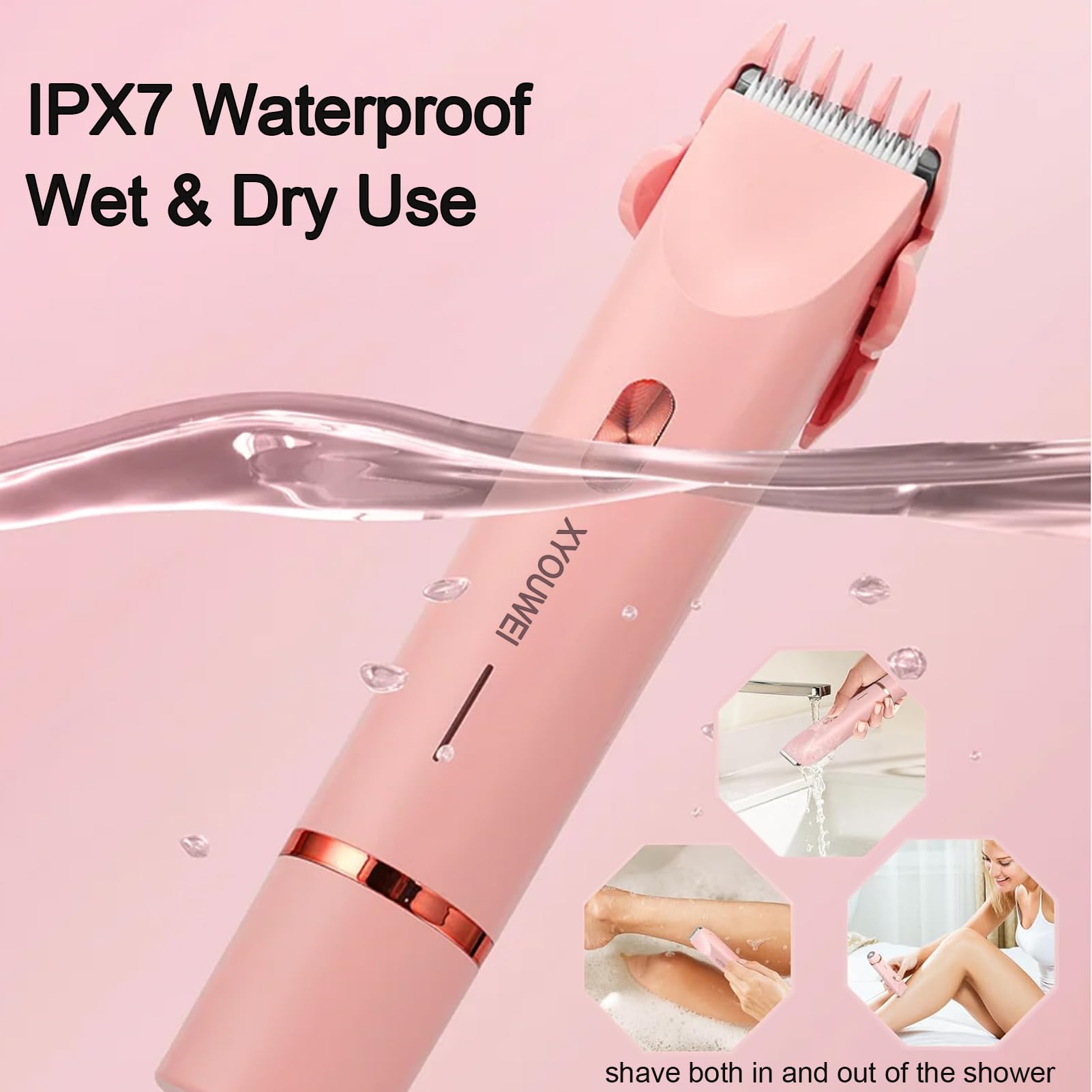 Women's Electric Shaver & Bikini Trimmer 2-in-1 - USB Rechargeable Body Hair Trimmer for Face, Legs, Underarms & Bikini Line - Smooth Skin for Everyday Grooming & Travel