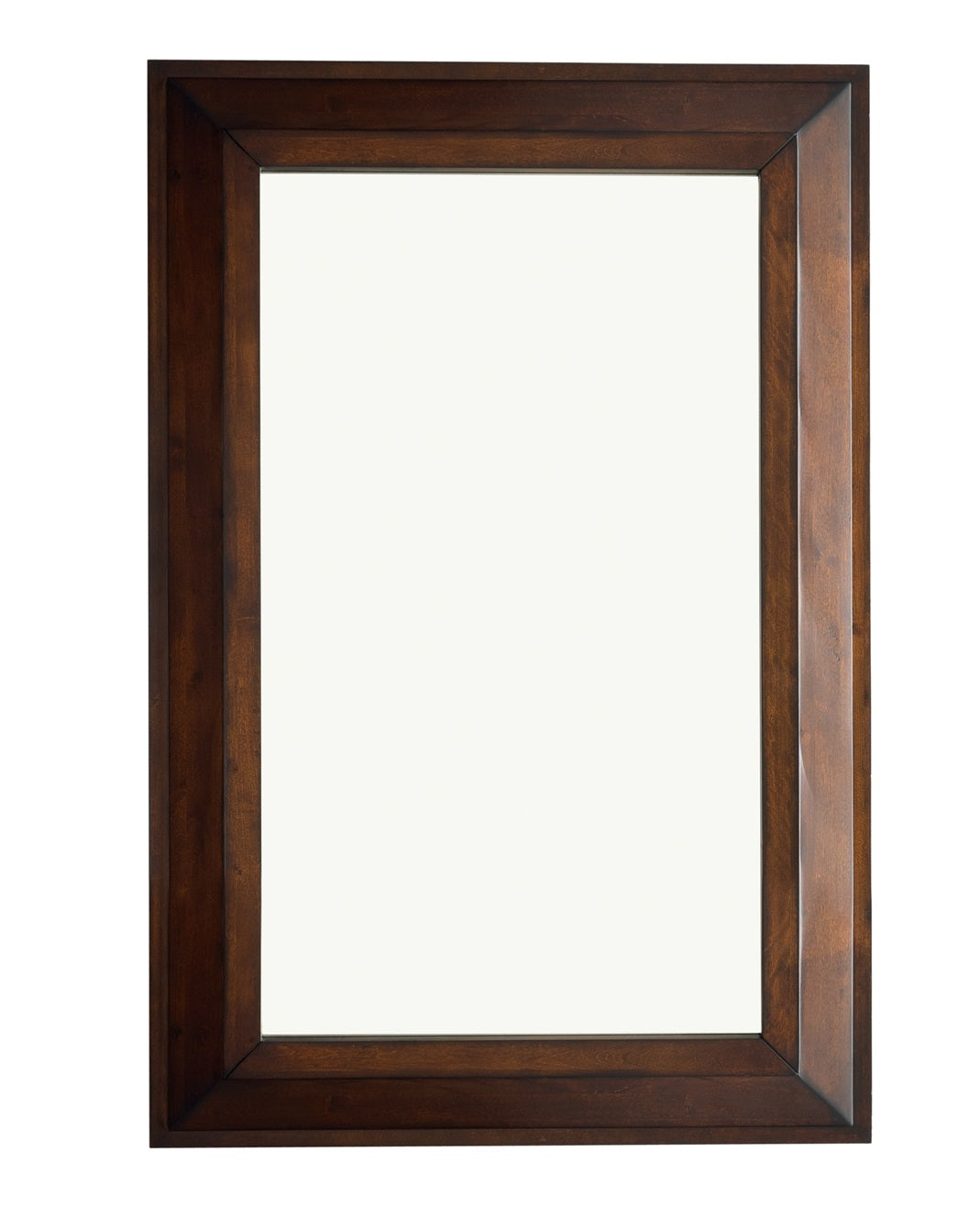 Portland 28 Inch Rectangular Wall Mirror - Burnished Mahogany Finish for Bathroom, Bedroom & Entryway Decor
