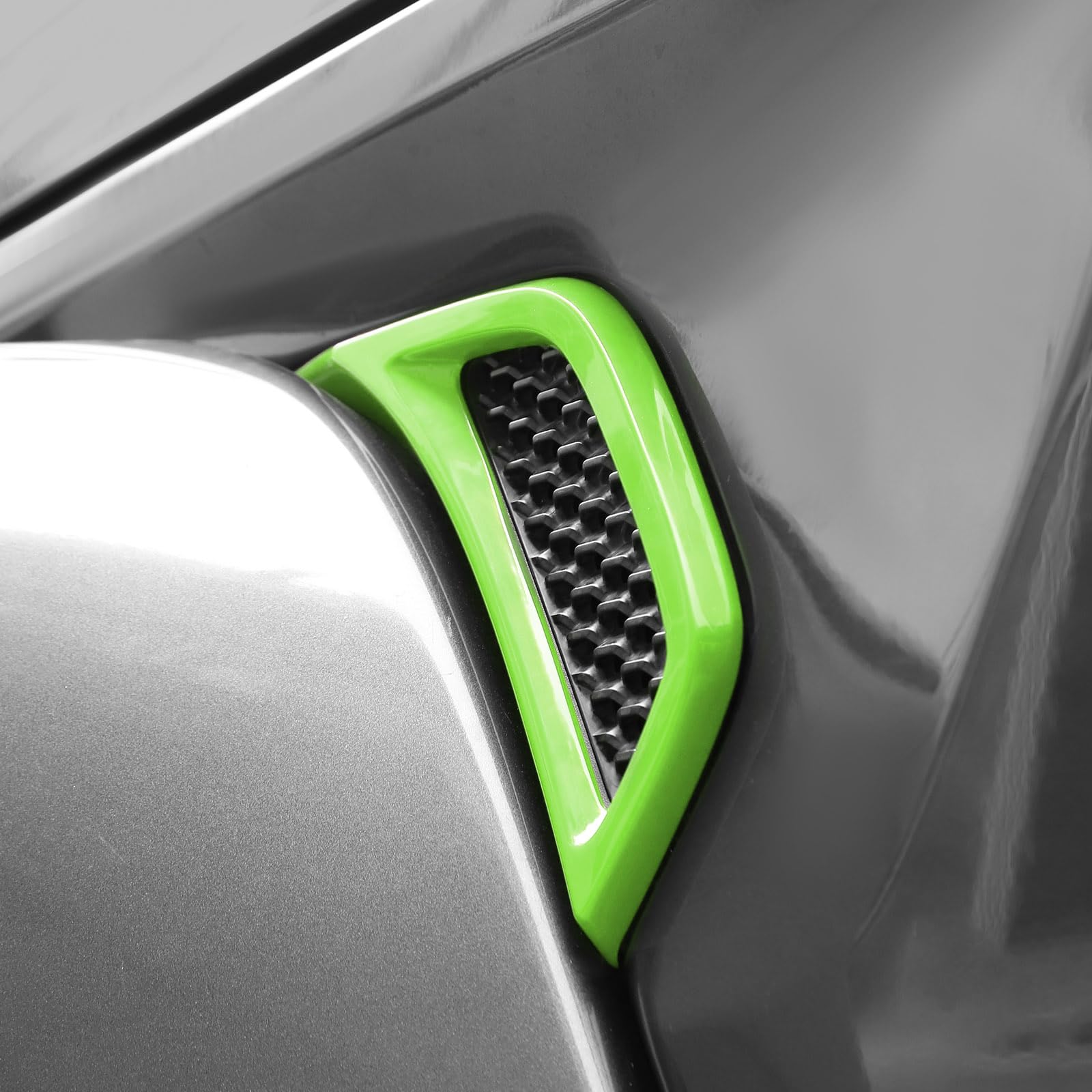 Jeep Wrangler JL JLU & Gladiator JT Side Fender Vent Decal Trim Cover - RT-TCZ Exterior Accessories (2018-2024 Models, Green, 2-Piece Set) - Enhance Off-Road Style & Protection for Your Jeep Adventure