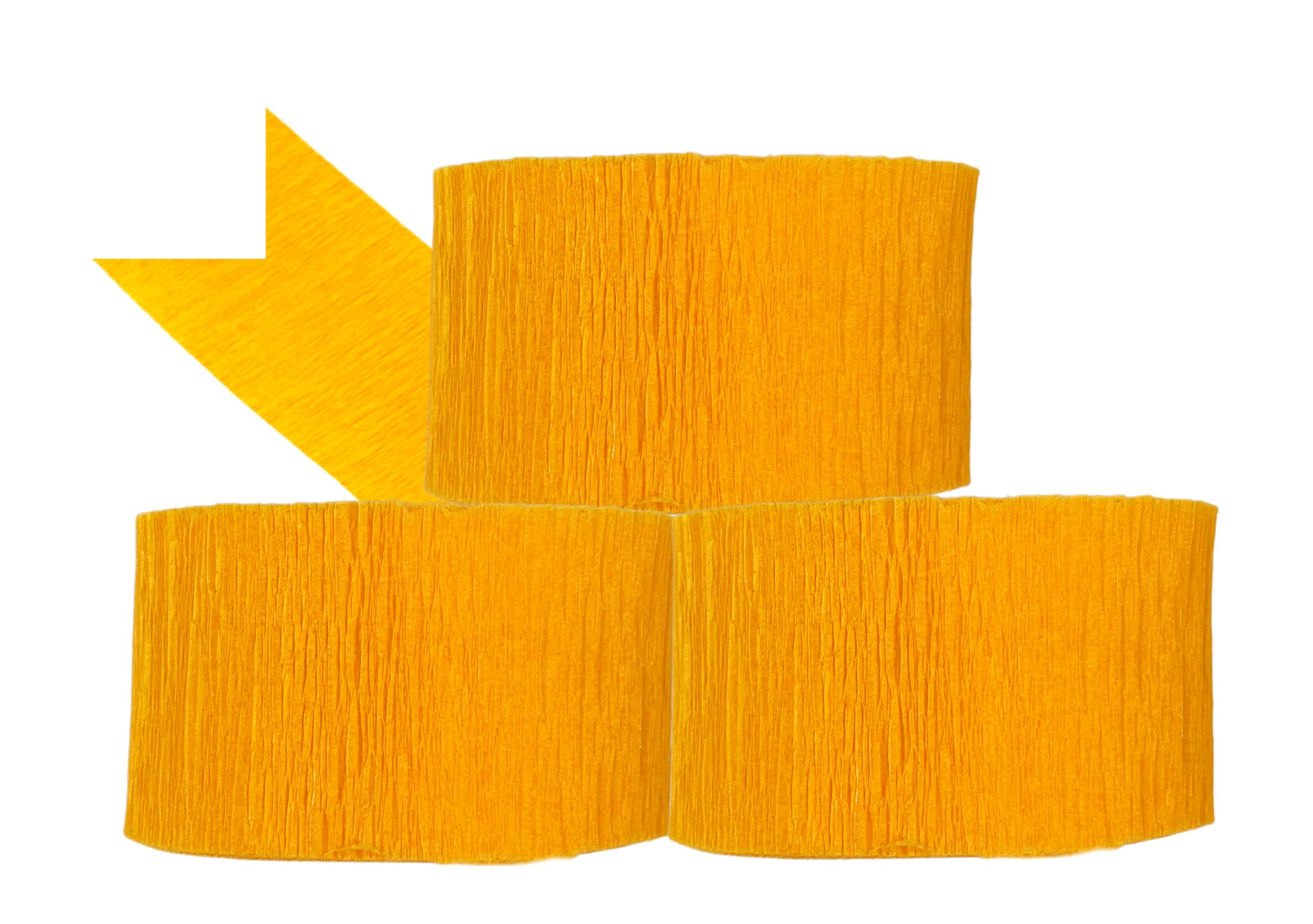 K-Kraft 3-Pack Goldenrod Yellow Crepe Paper Streamers - Bulk Party Decorations for Birthday, Wedding, Graduation & Holiday Celebrations | Perfect for DIY Crafts, School Events & Festive Backdrops