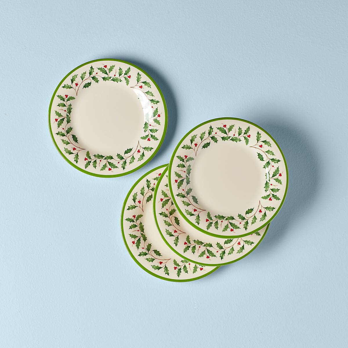 Elegant Holiday Melamine Accent Plates Set of 4 - Durable & Lightweight Dinnerware for Christmas, Thanksgiving & Party Decor
