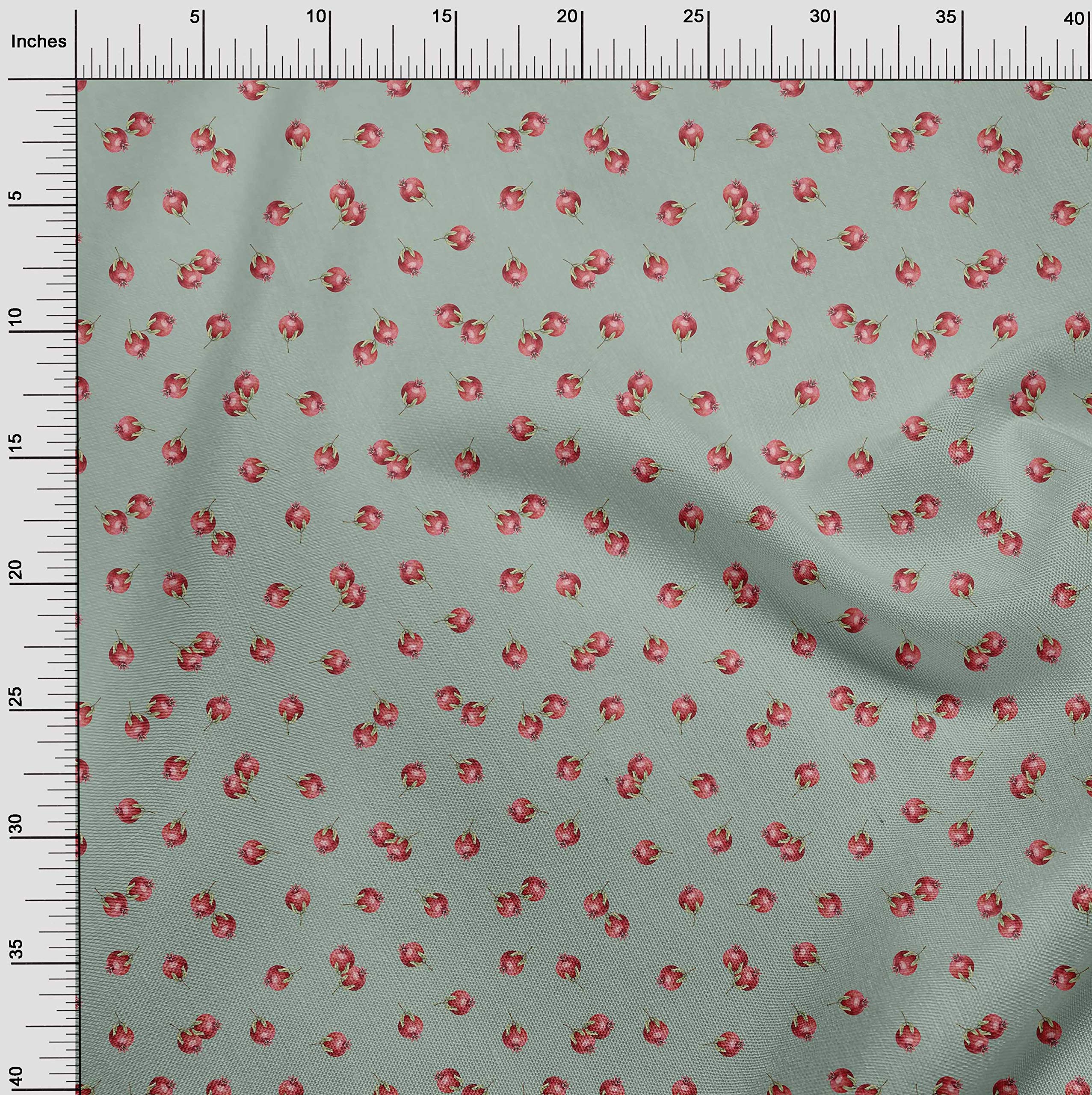 oneOone Viscose Jersey Fabric - Pomegranate Fruit Print Decor Fabric - 60 Inch Wide Soft Knit Material for DIY Dresses, Curtains & Home Decor Projects
