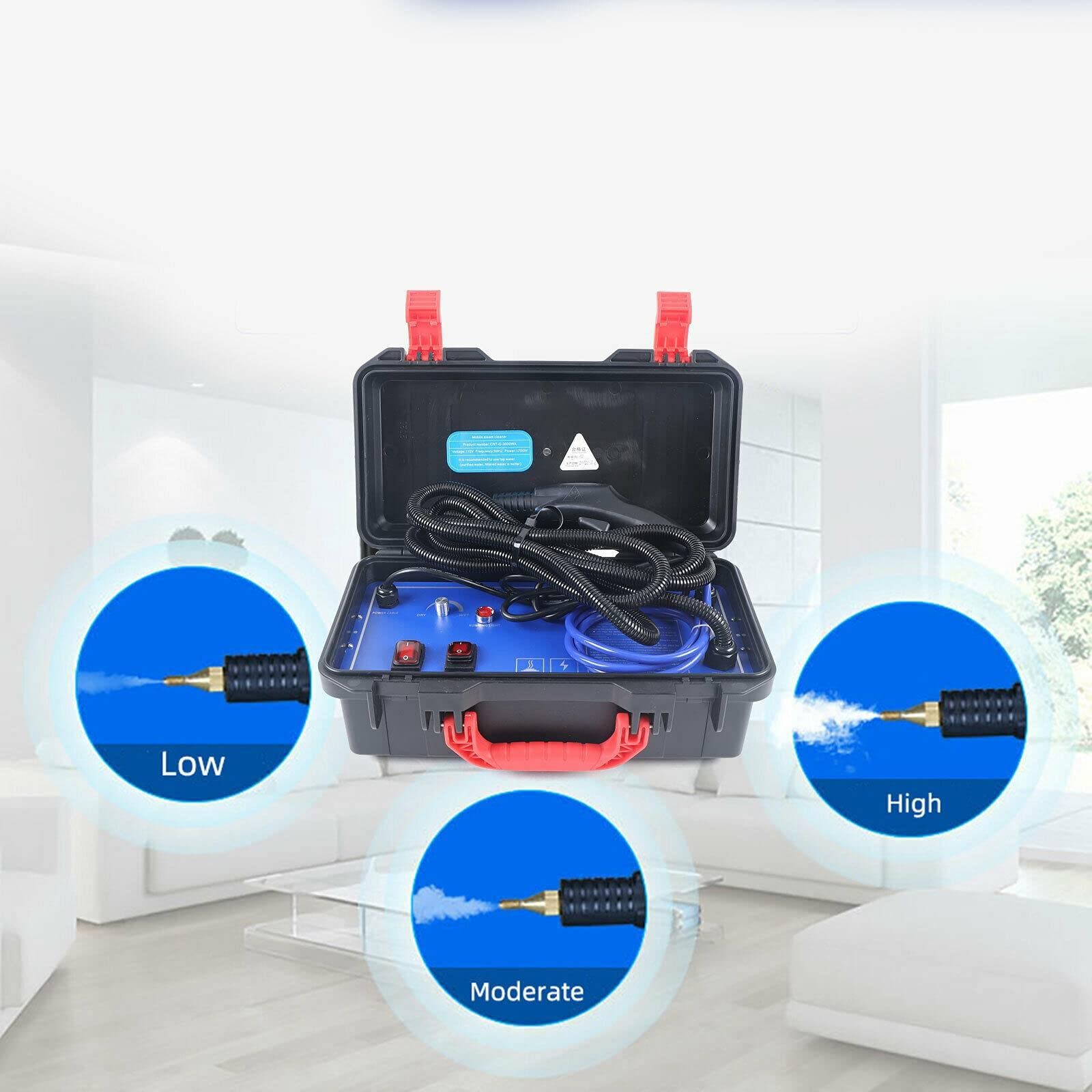 WZFANJIJ Portable Steam Cleaner - 5Bar High Pressure Handheld Commercial Steam Cleaning System, 220V 3000W for Kitchen, Car, Home & Office - Perfect for Deep Cleaning Appliances, Upholstery, and Hard Surfaces