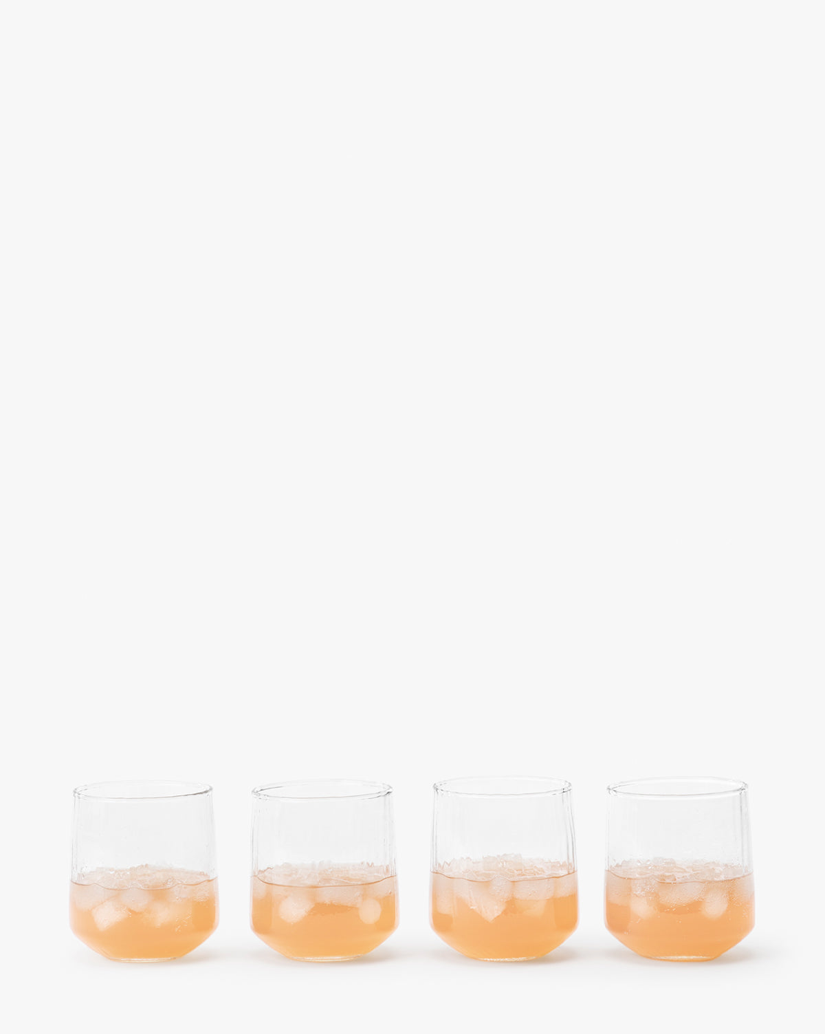 Ribbed Short Drinking Glasses Set of 4 - Durable & Stylish Tumblers for Juice, Soda, Cocktails - Perfect for Home, Bar, Restaurant & Outdoor Parties