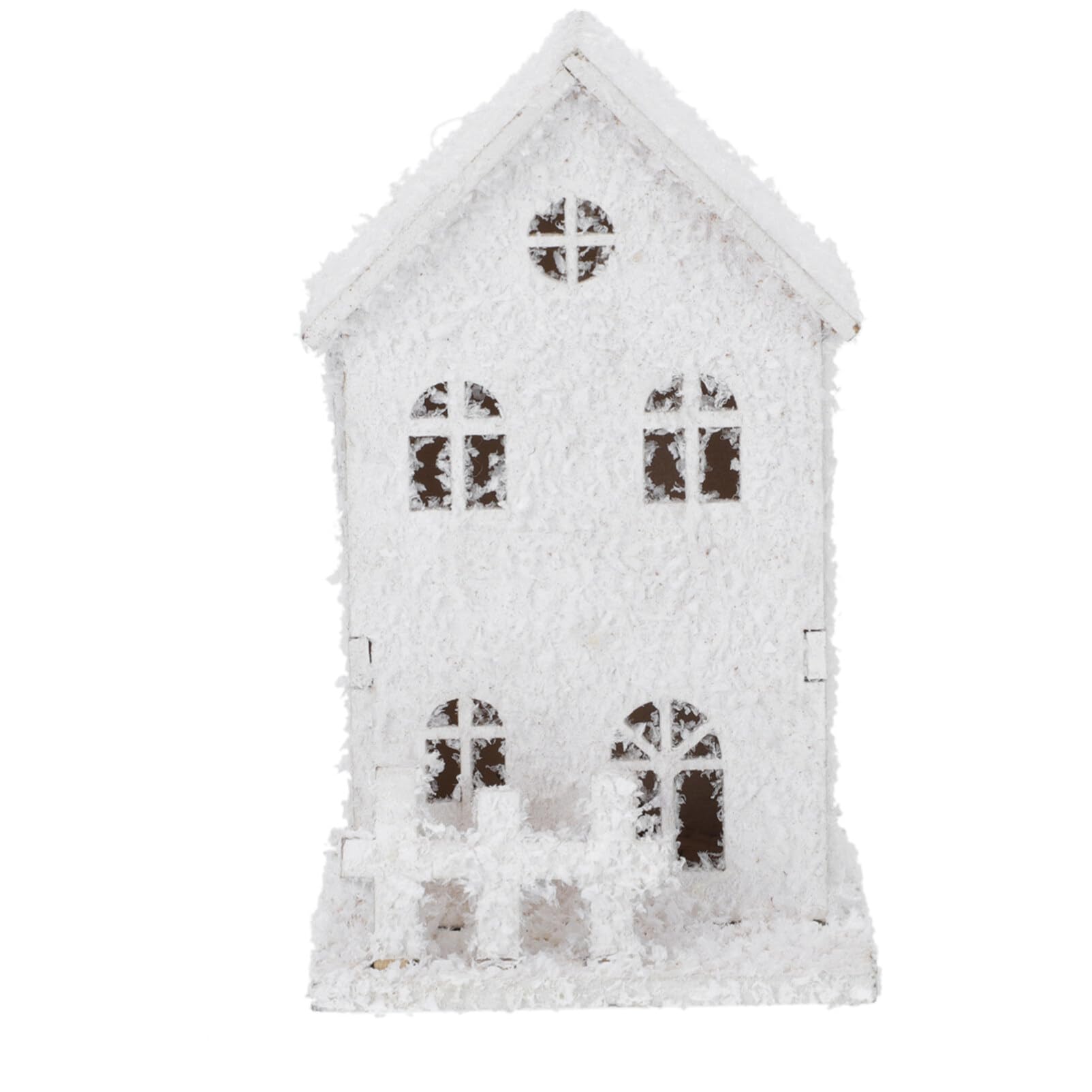 OSALADI 2-Piece Christmas Village House Set with LED Lights - Snowy Winter Village Decor for Holiday Tabletop, Mantel, or Christmas Tree Display