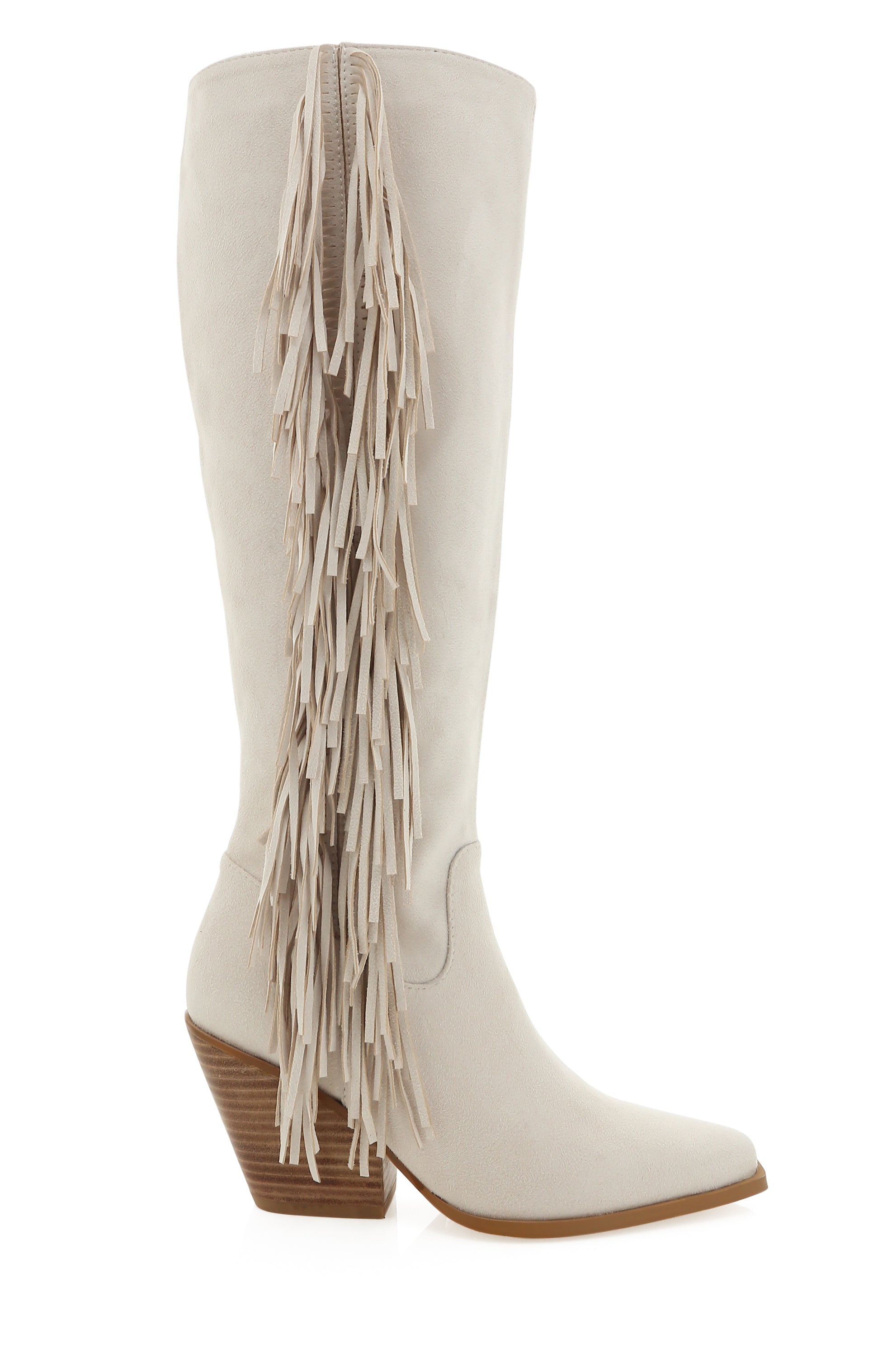 Billini Ceylan Fringe Boots in Cream Suede - Stylish Western Ankle Boots for Women, Perfect for Country Music Festivals & Boho Outfits