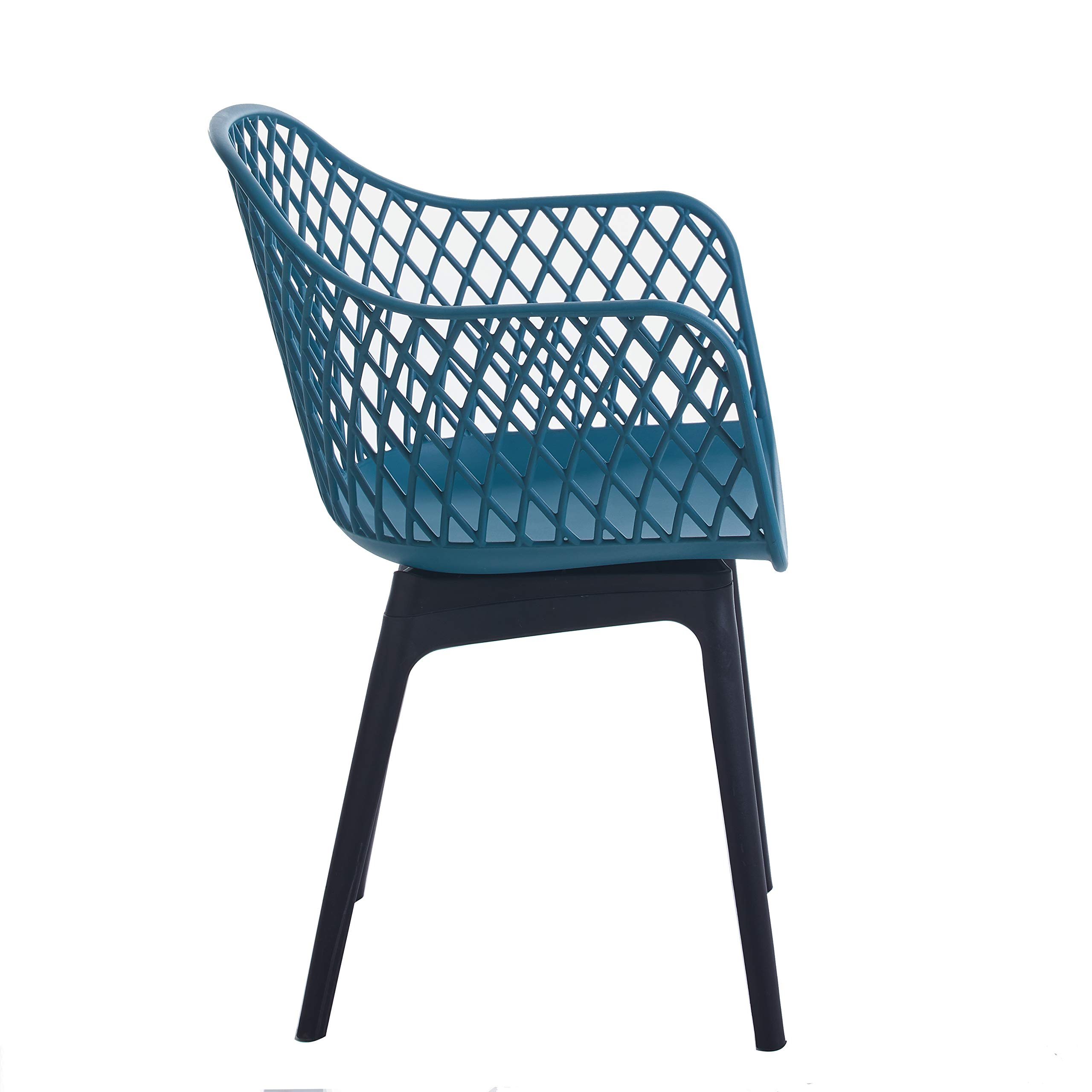 Porthos Home Miro Dining Chairs Set of 2 - Waterproof & Stain Resistant Plastic Chairs with Geometric Pattern & Sturdy Legs - Modern Mid-Height Back Design for Kitchen, Dining Room & Outdoor Patio Use