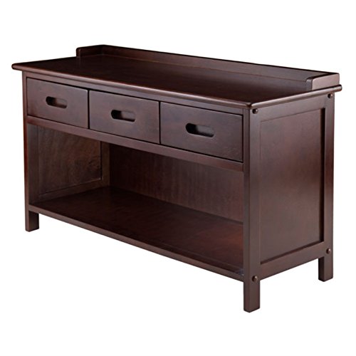 Ergode Adriana Storage Bench with 3 Drawers - Comfortable Seating & Ample Storage Space - Walnut Finish (94038-VV) - Perfect for Entryway, Bedroom or Living Room Organization