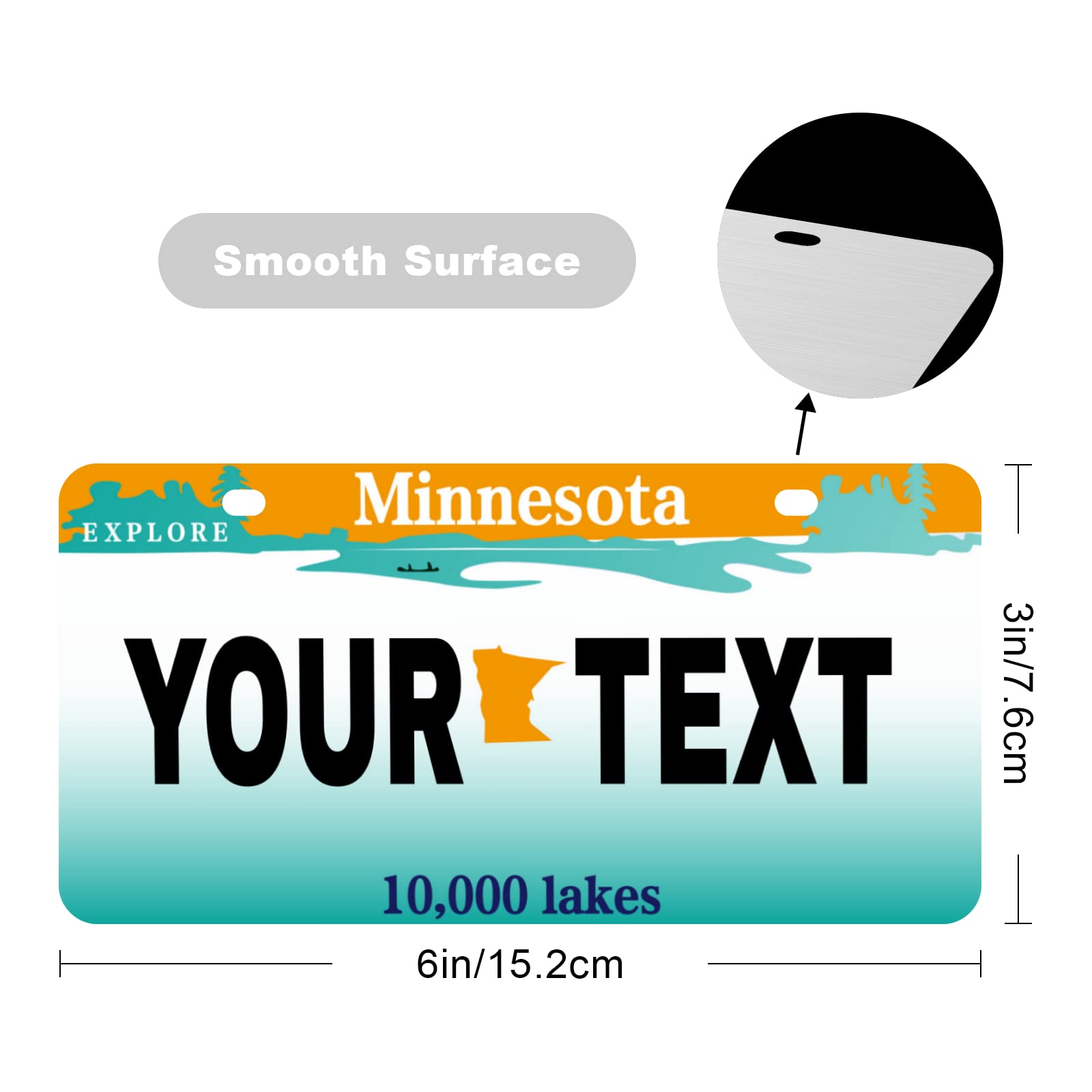 Custom Minnesota Mini License Plate 6x3 Inch - Personalized Kids Toy Car, Bicycle, Scooter, Golf Cart, Motorcycle & ATV Accessory - Perfect for Gifts, Room Decor & Vehicle Customization