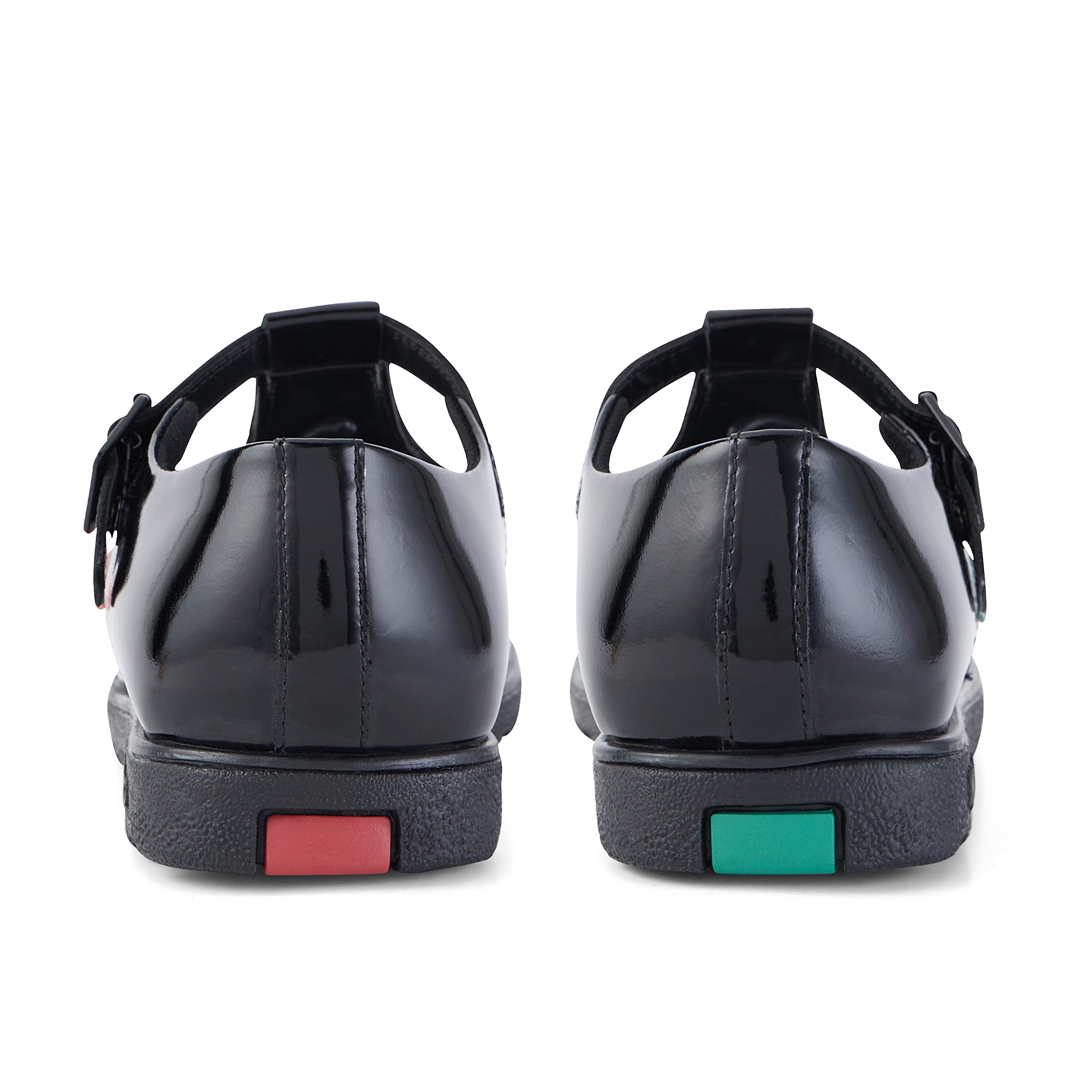 Kickers Tovni T-Bar Black Patent Leather School Shoes for Girls - Comfortable & Stylish for School, Parties & Everyday Wear